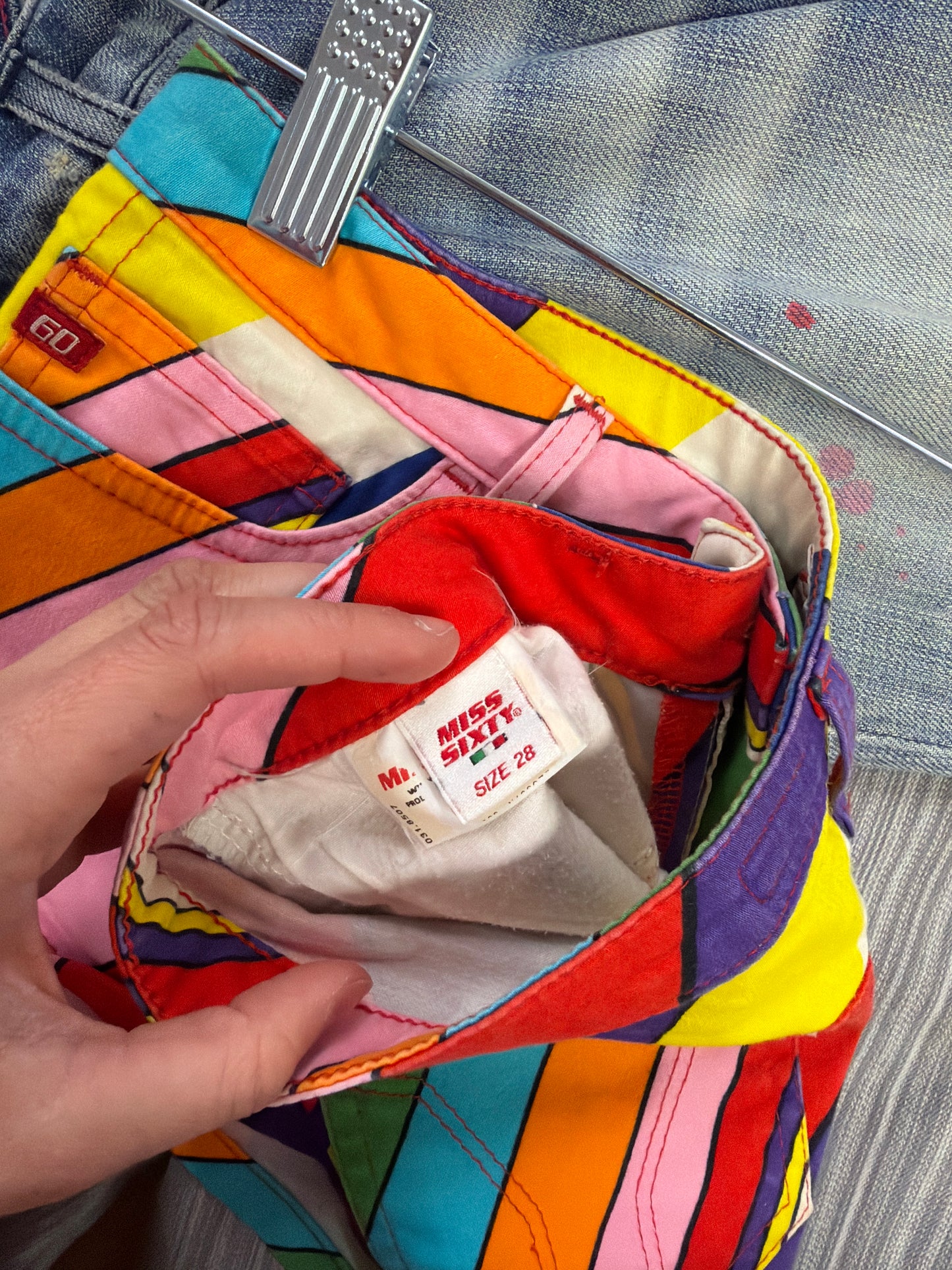 210 Miss sixty colorful abstract mini shorts