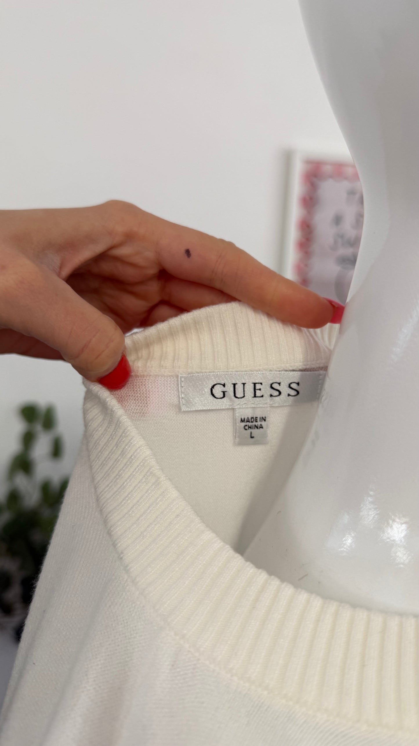 354 Guess jumper with rhinestone cuffs