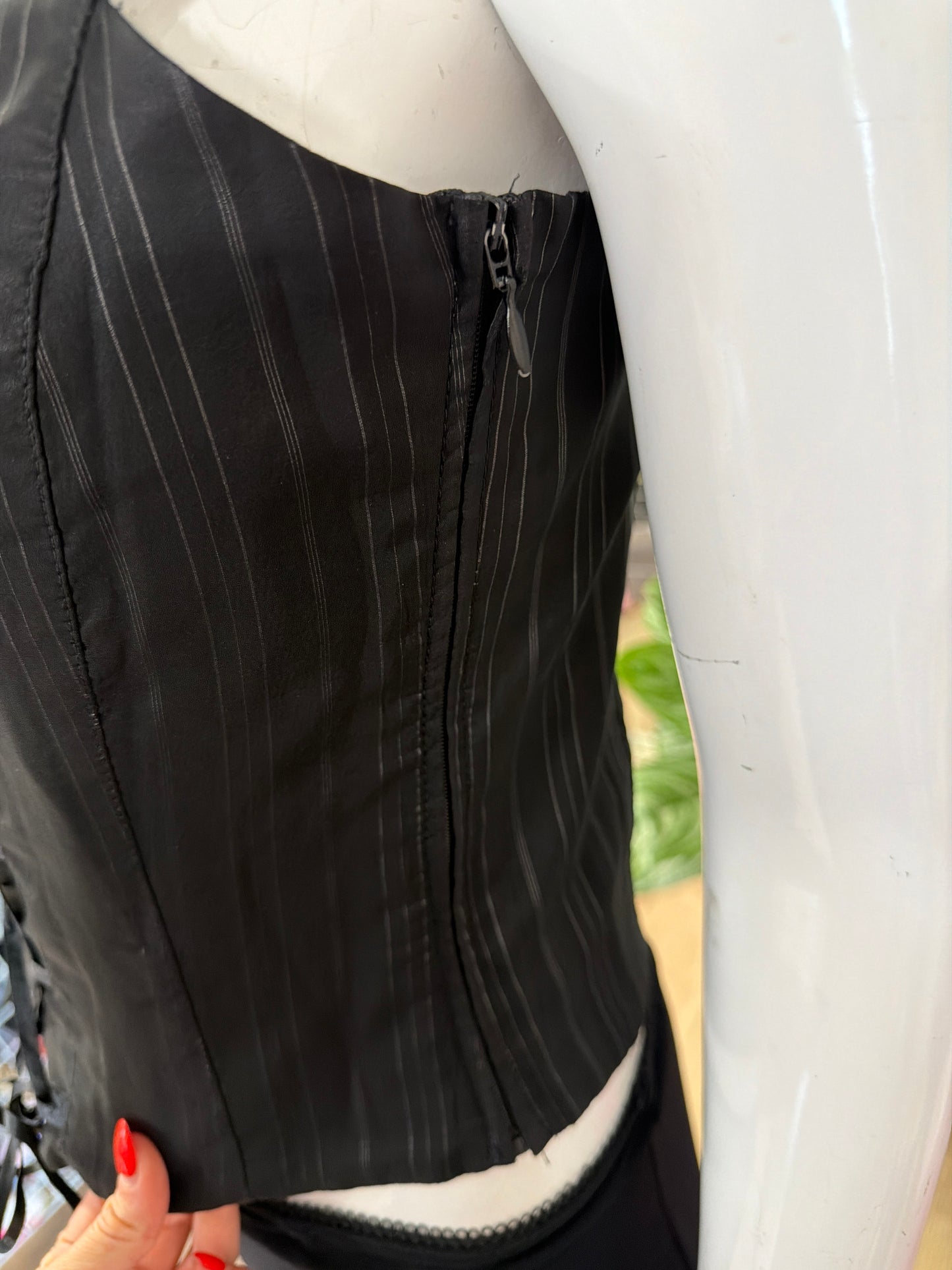 474 pinstripe corset top