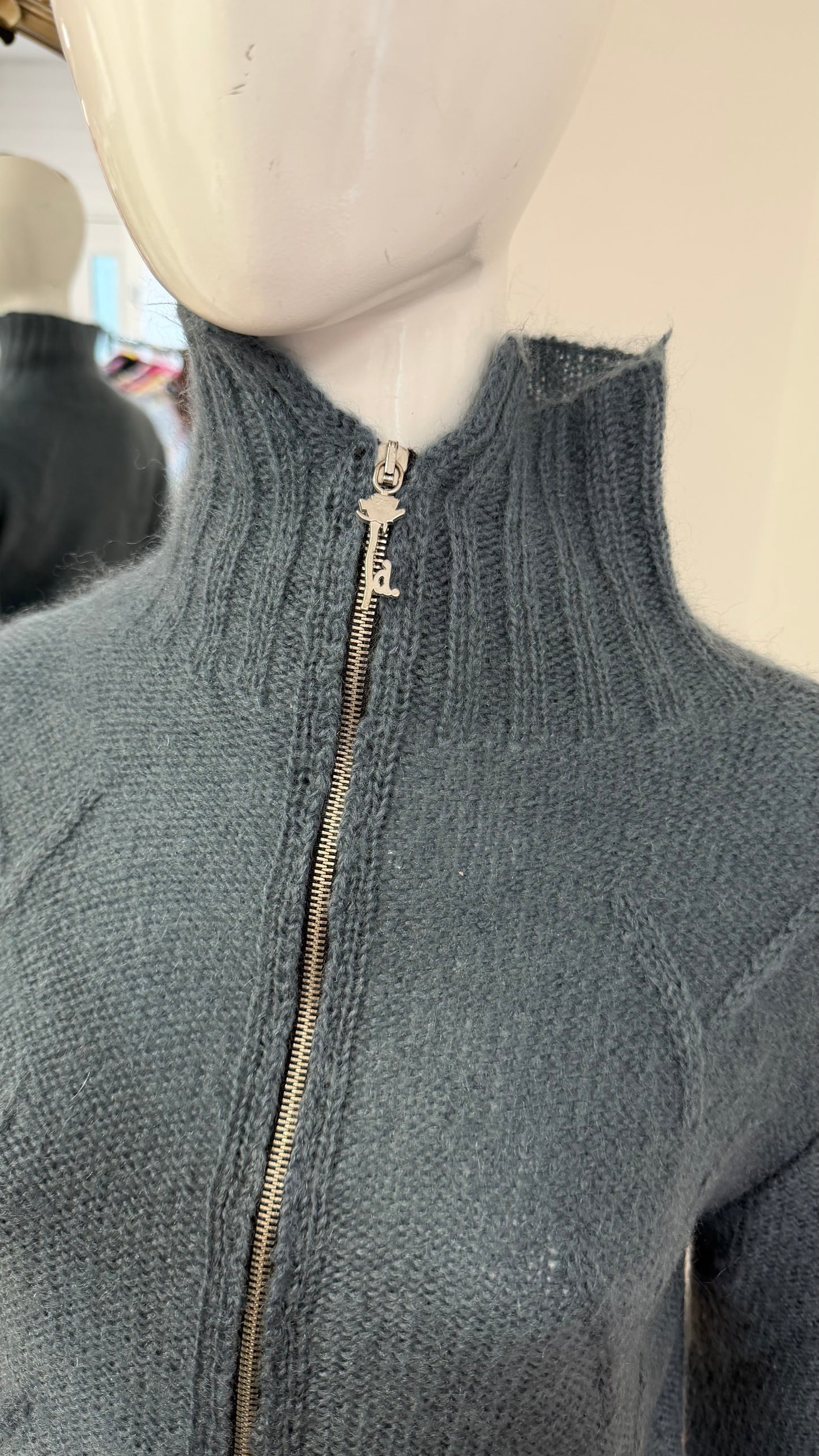 84 blue zip jumper