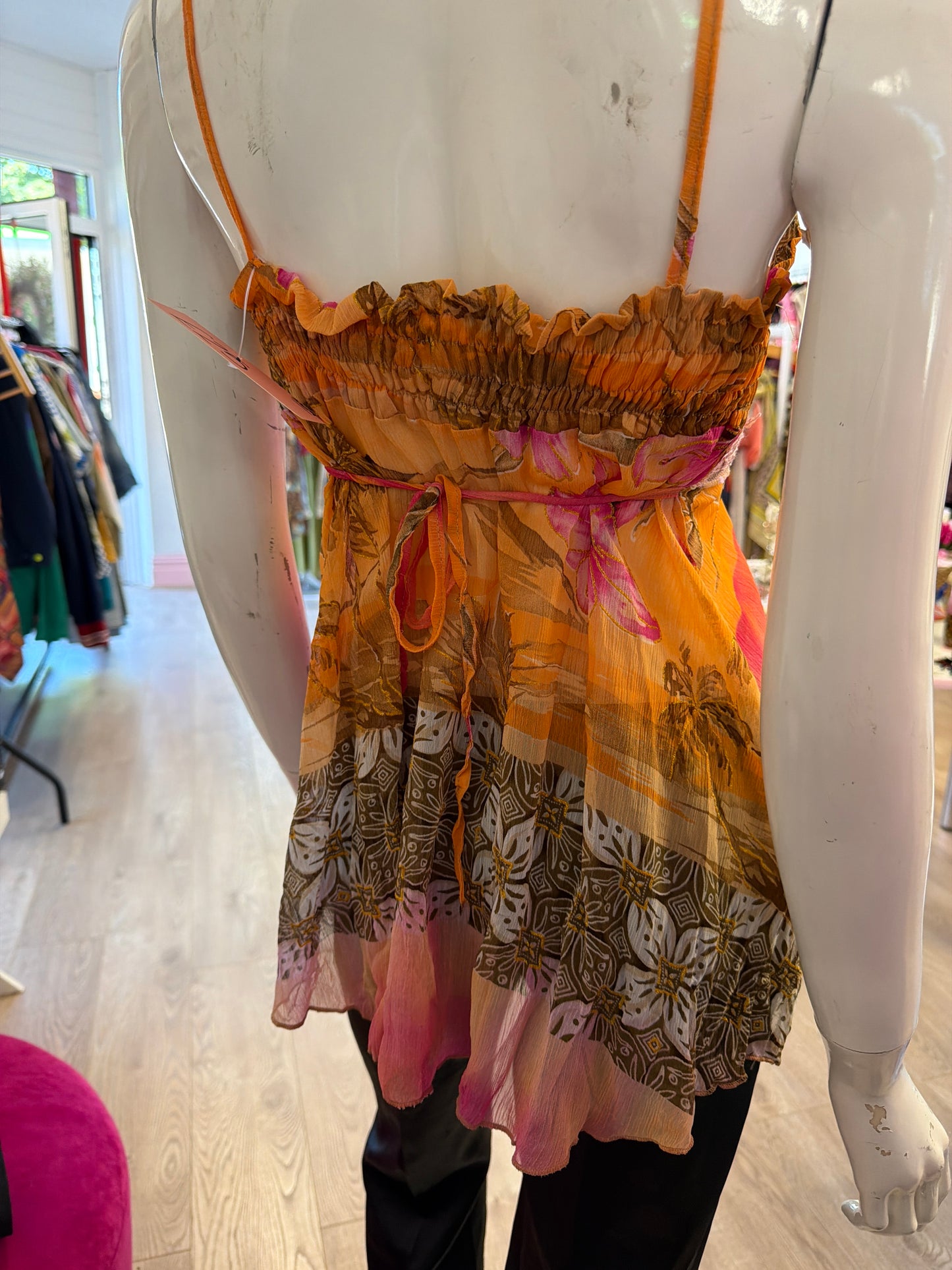 369 Orange floral cami top
