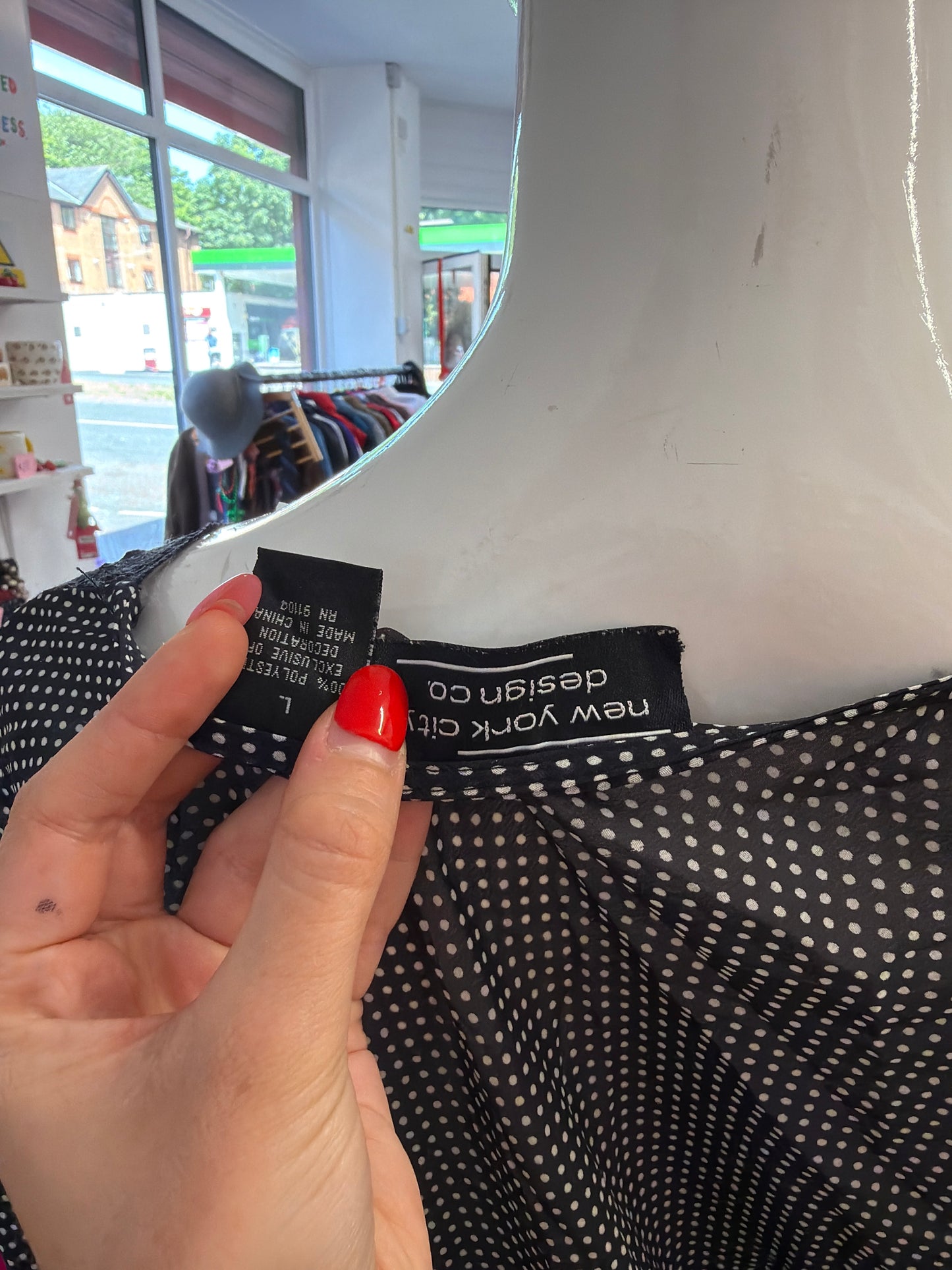 501 Polka dot mesh top