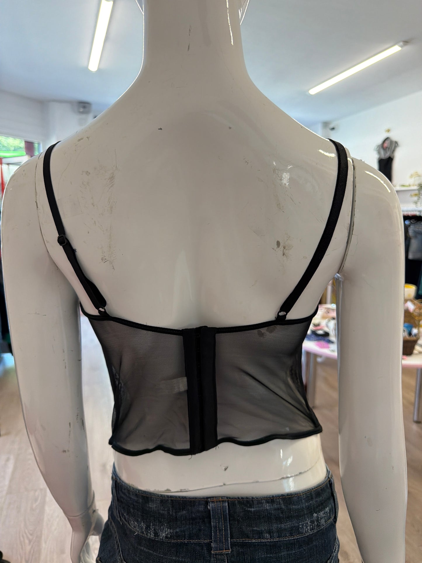 543 Black and red corset top