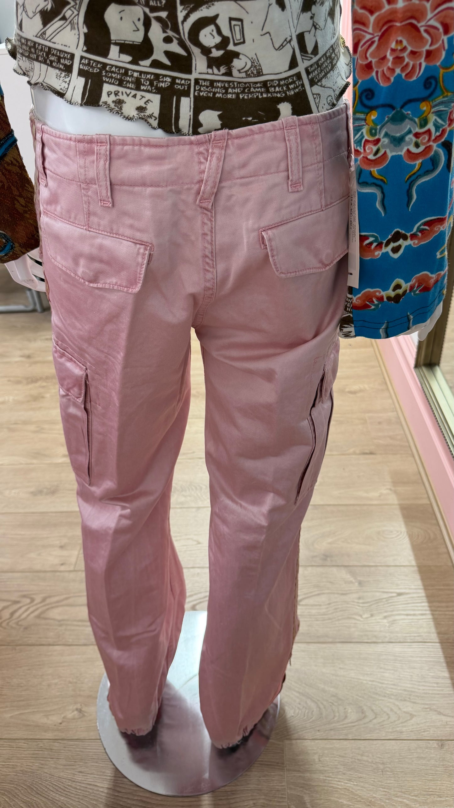 154 Pink satin style trousers
