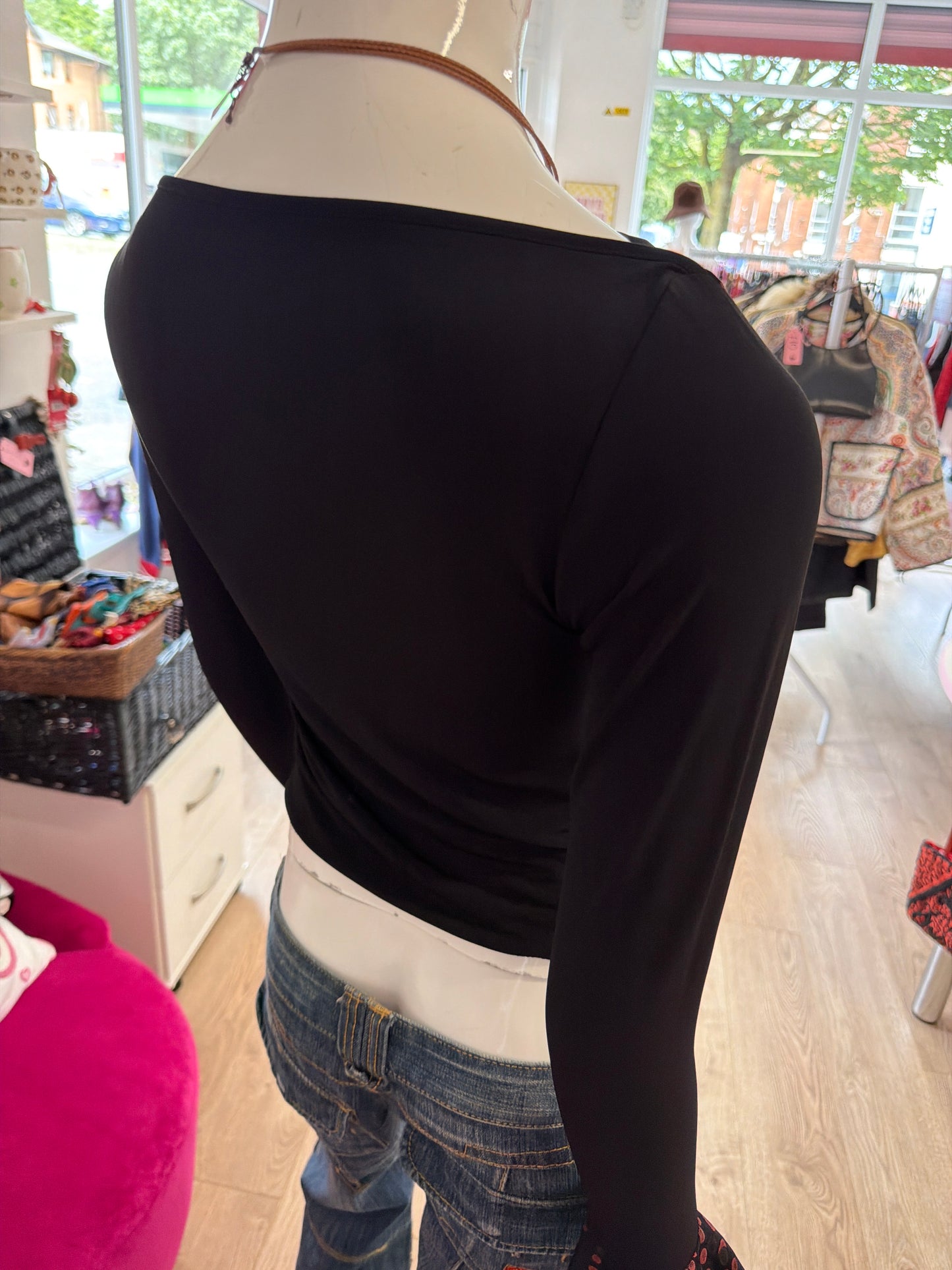 484 Black patterned top