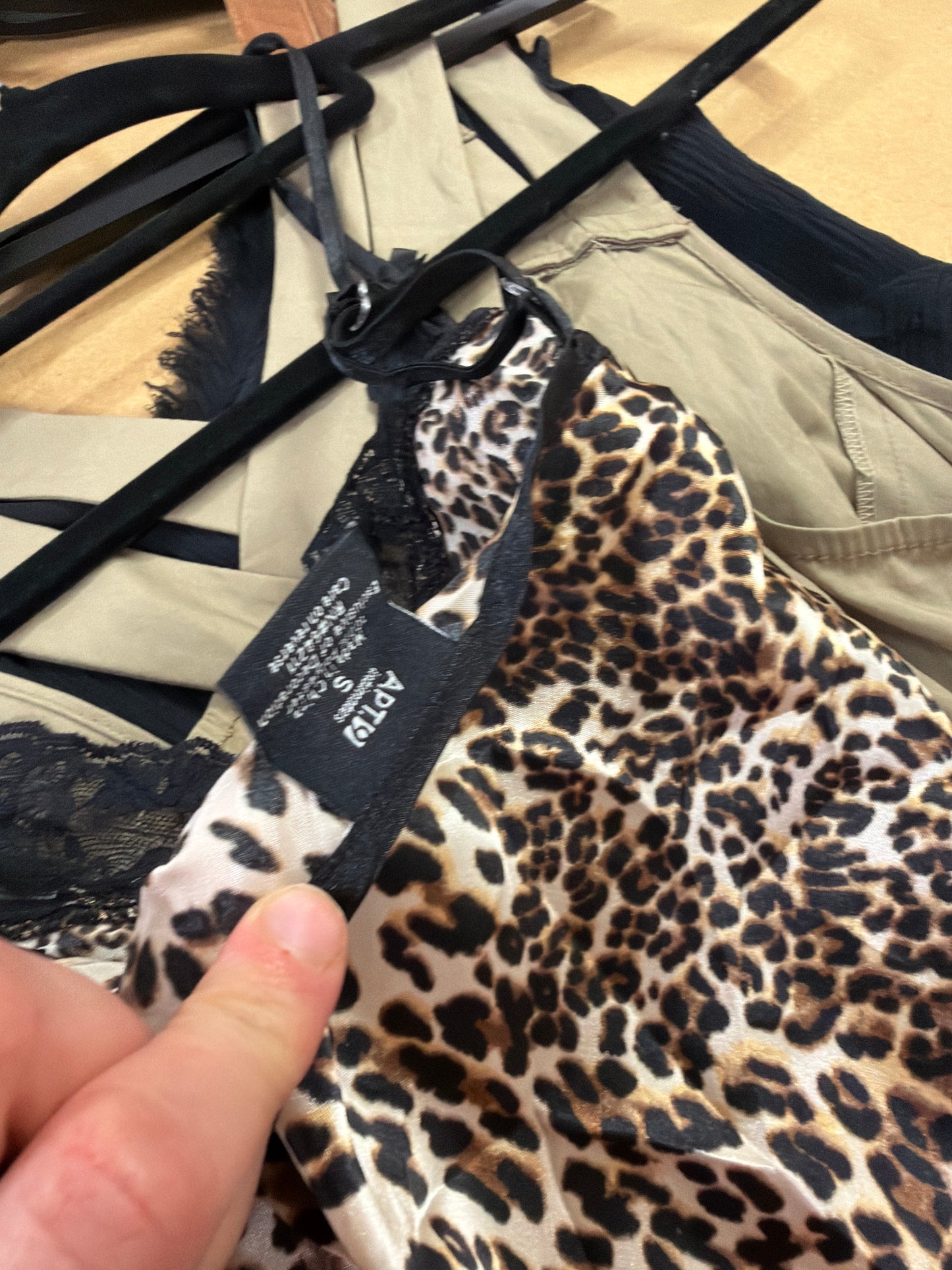 220 Leopard print satin slip dress