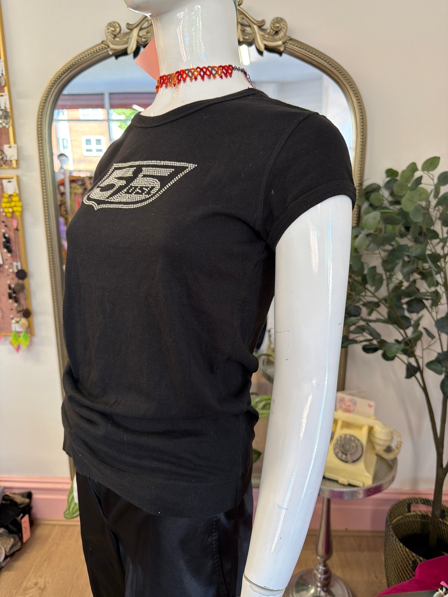 368 55DSL rhinestoned t shirt