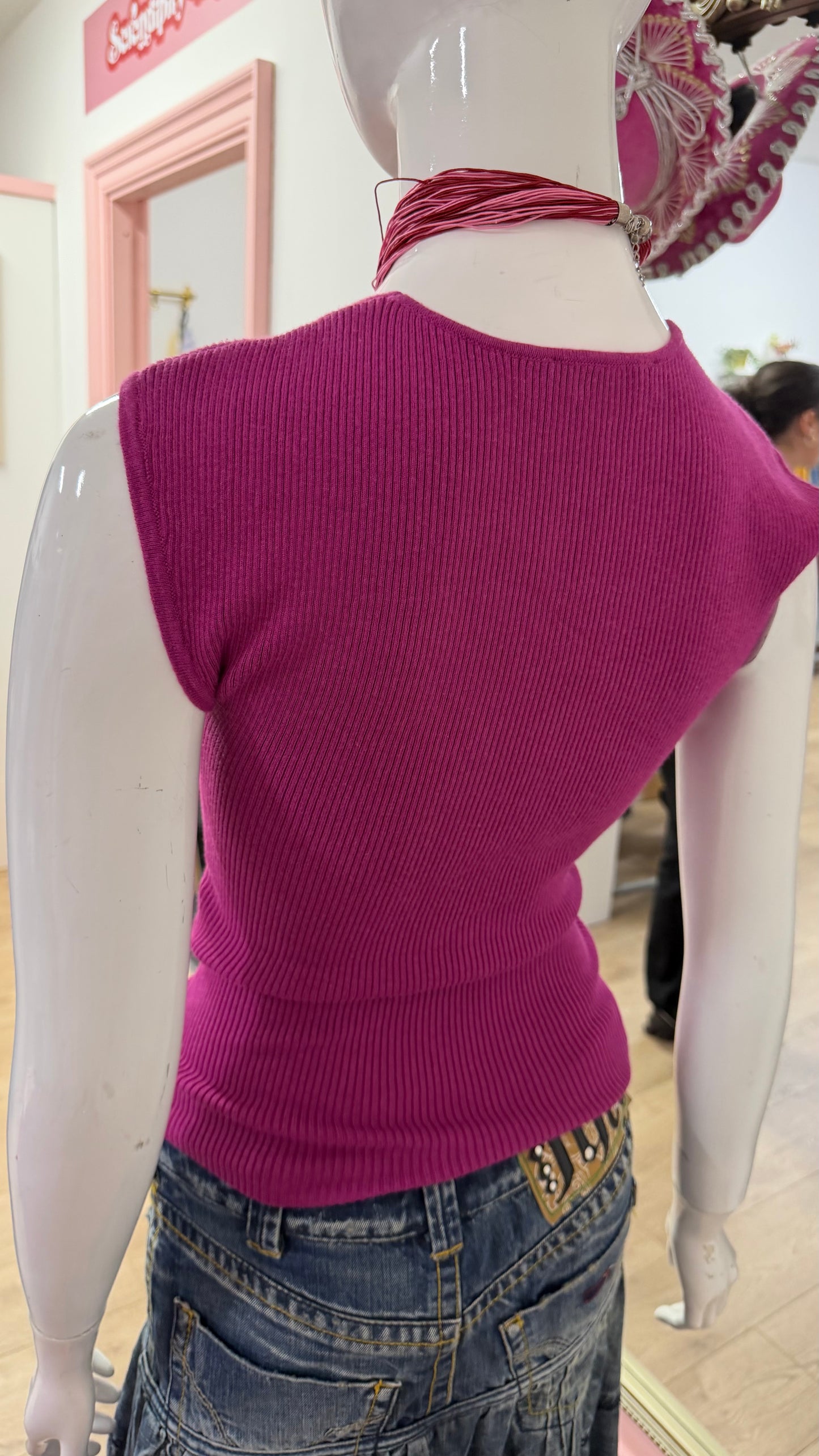 147 purple knit vest