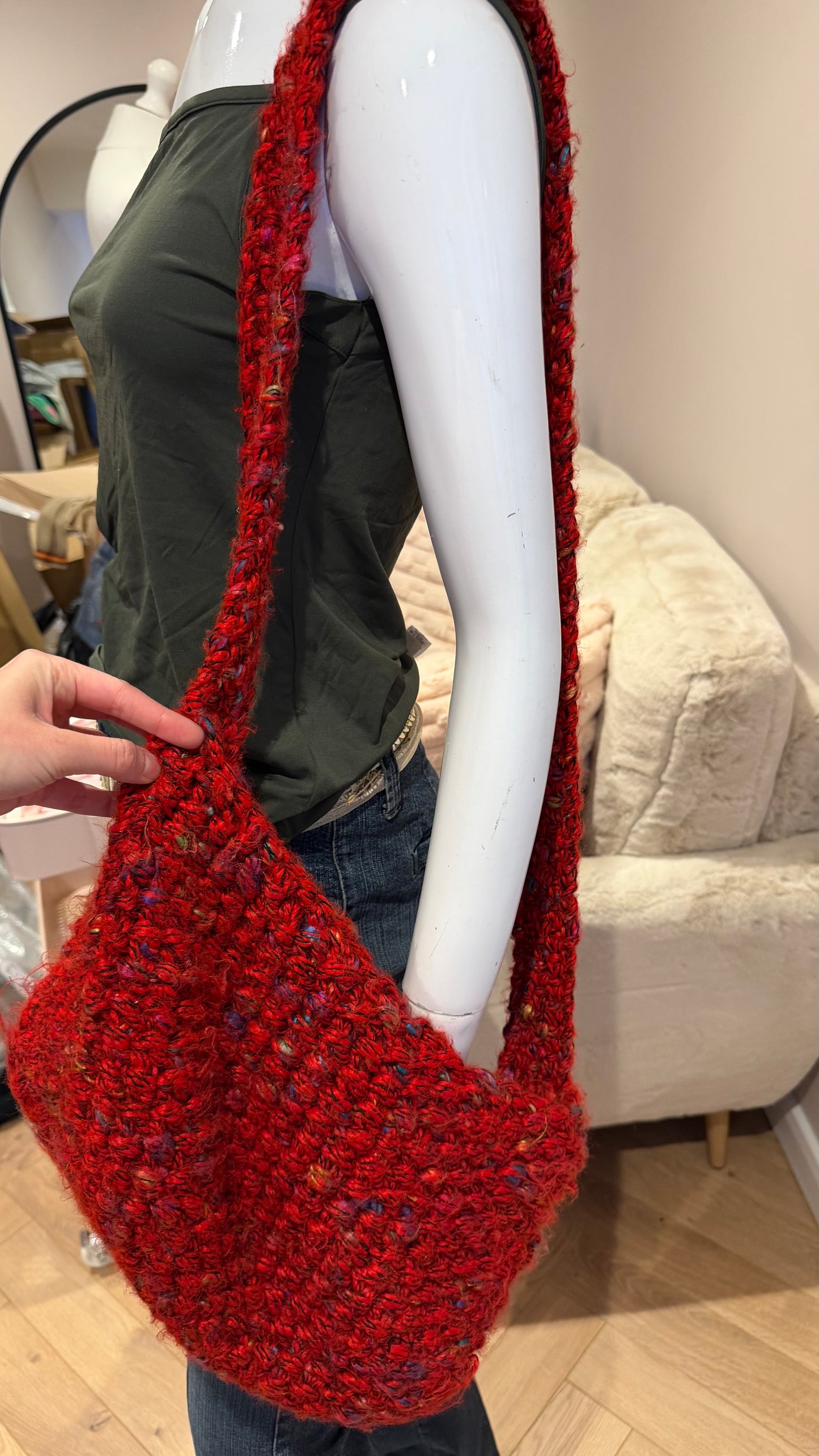 22 Red crochet bag