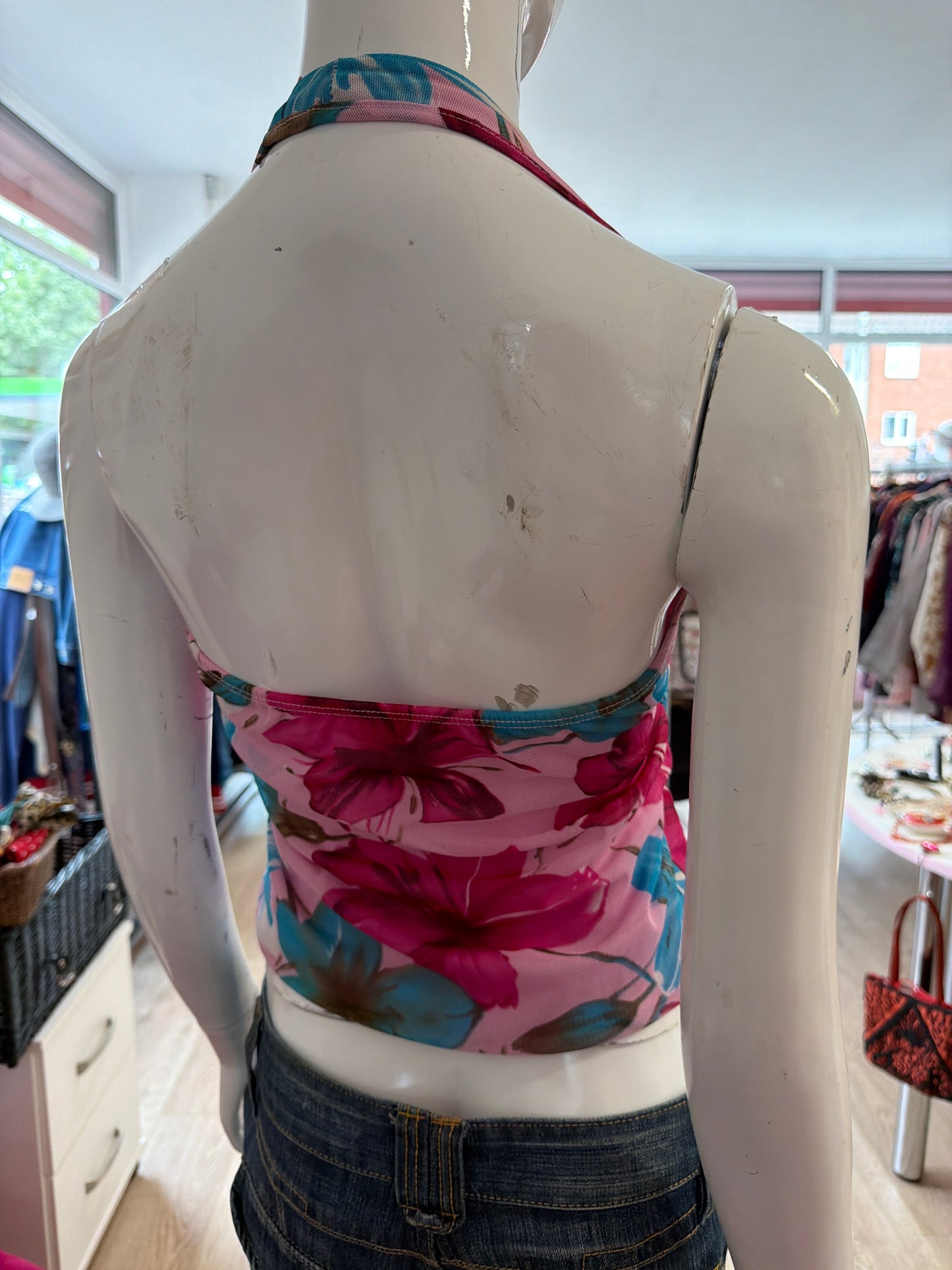 479 floral halter neck top
