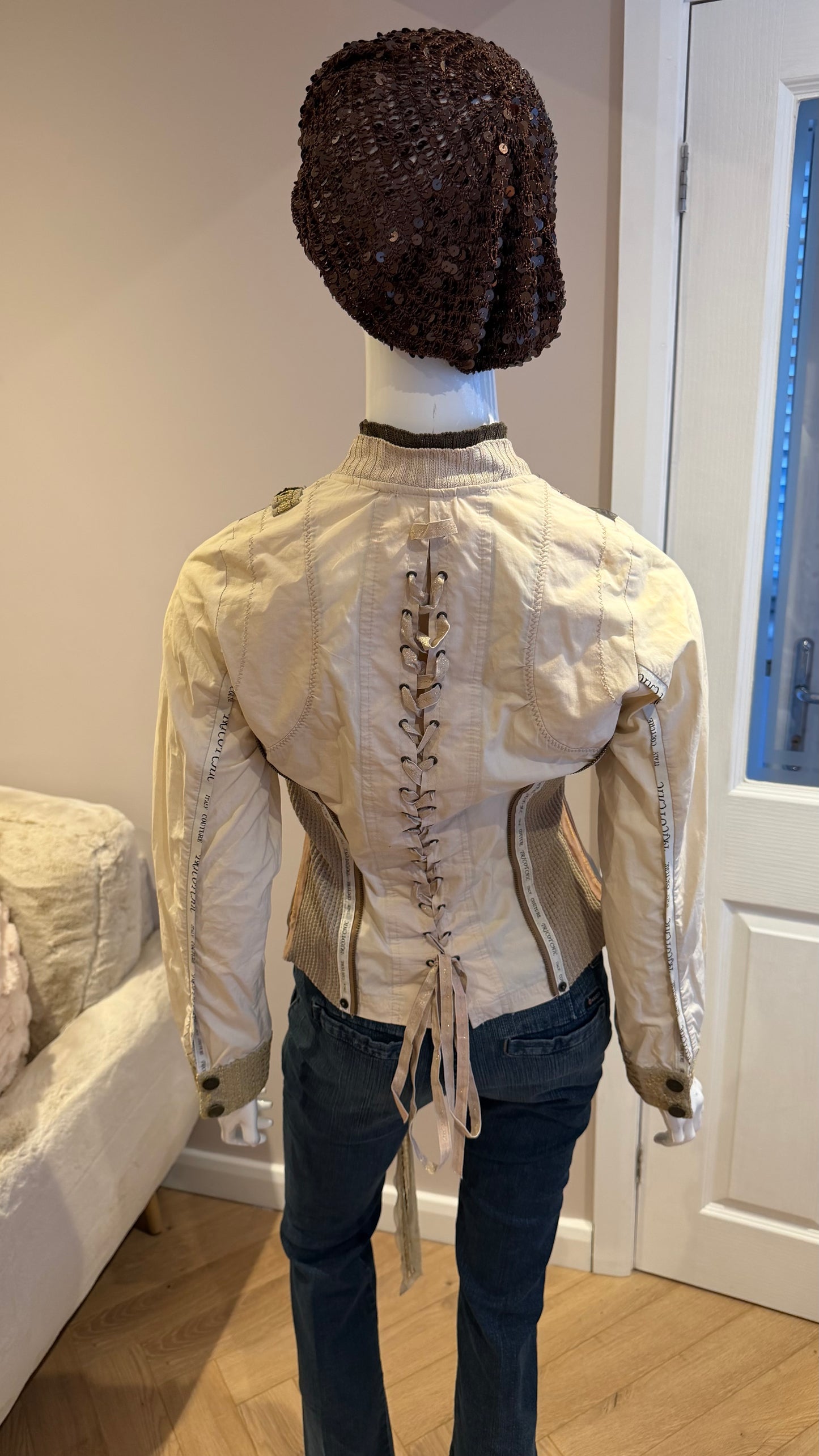 1 Beige Jacket with corset back size uk 10
