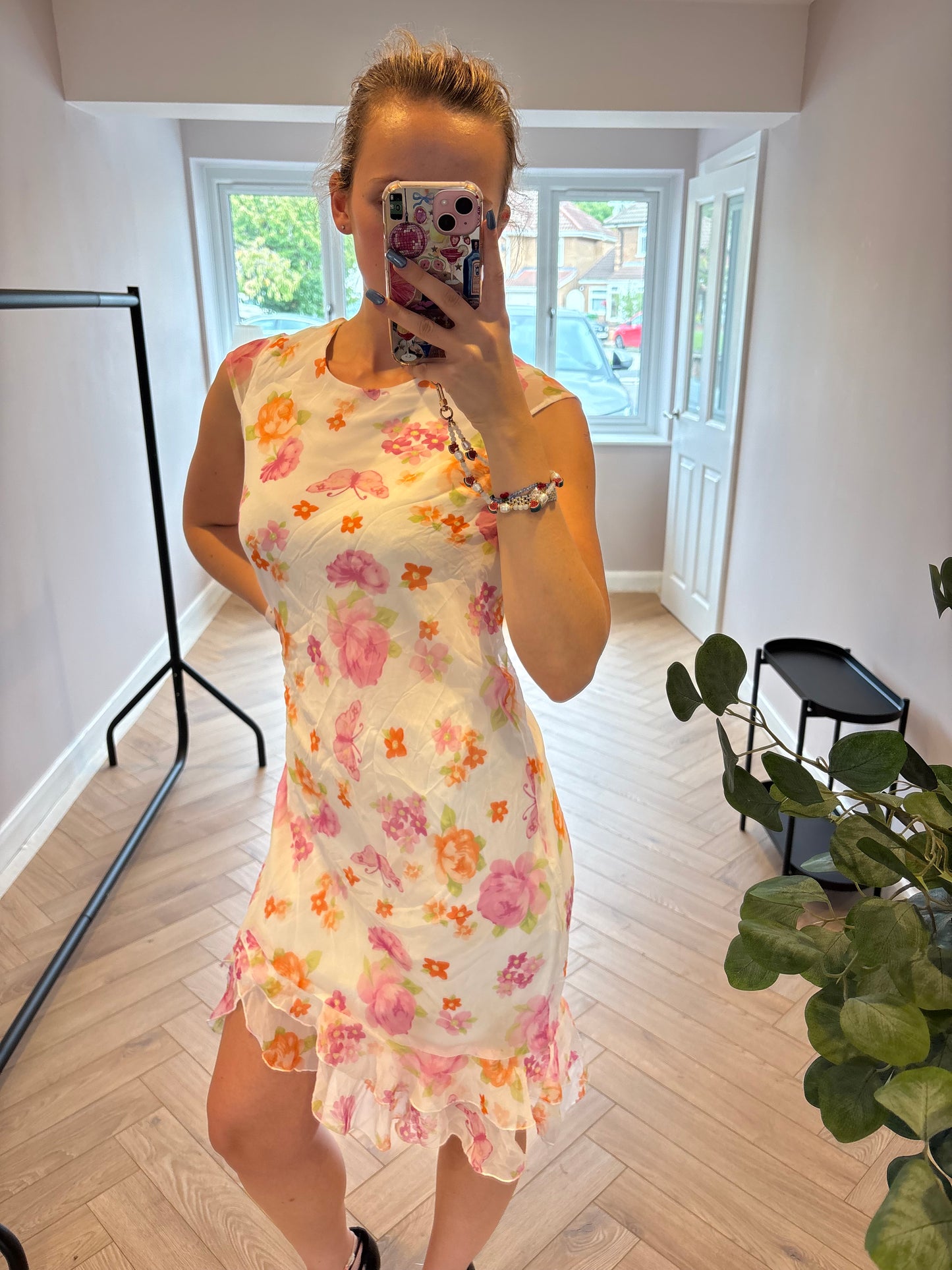 White floral dress