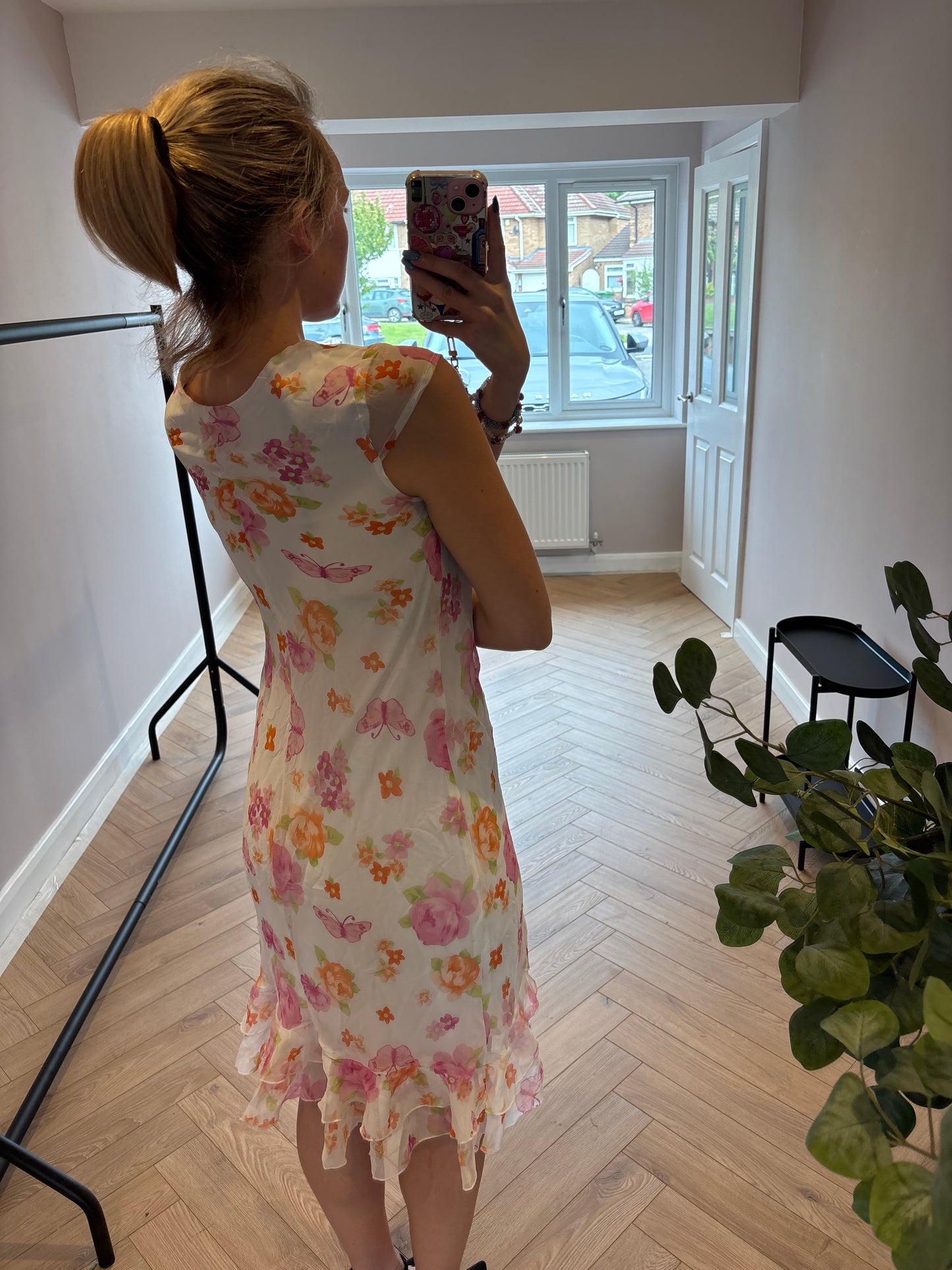White floral dress