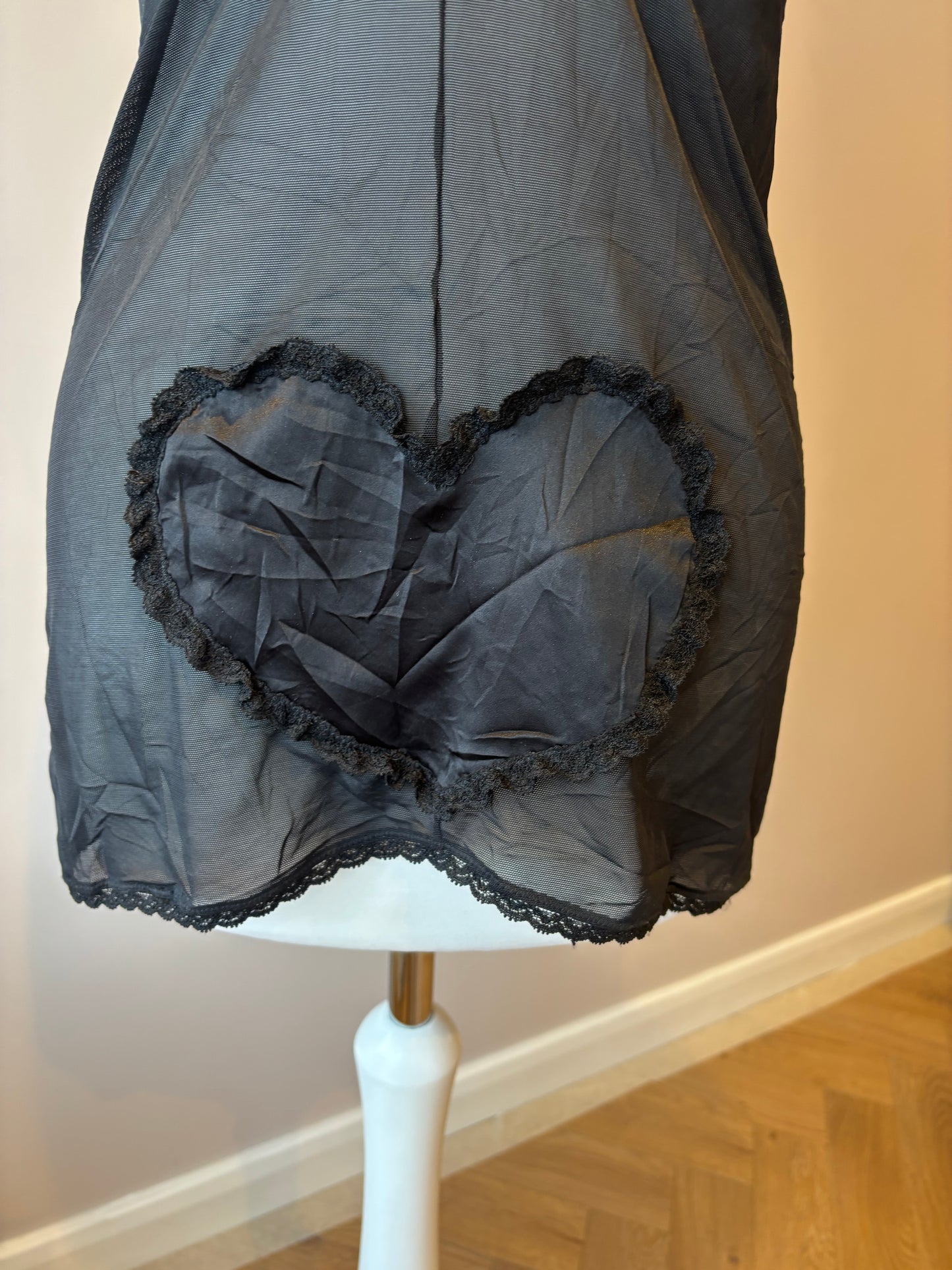 Black and pink bow babydoll top