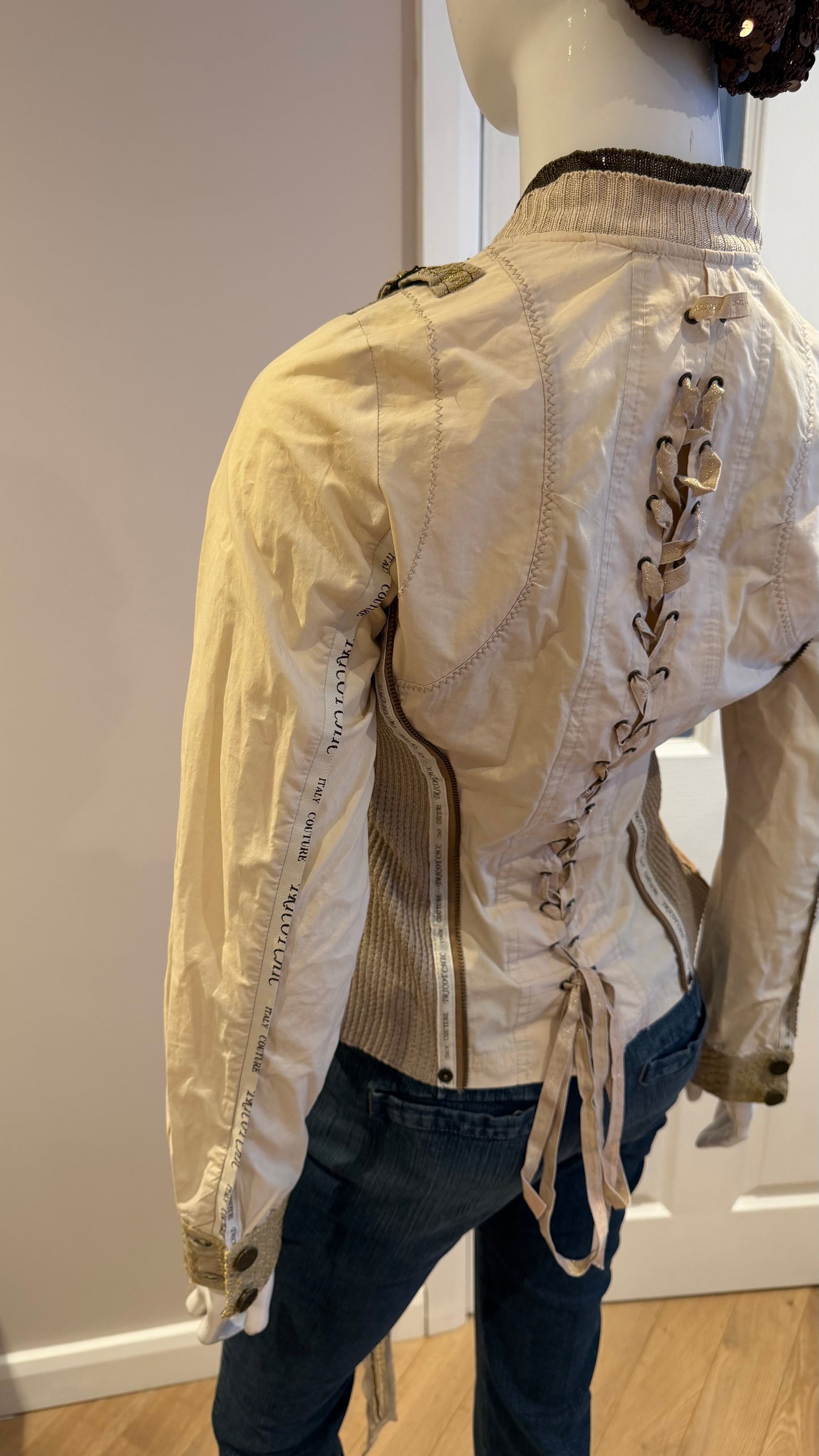 1 Beige Jacket with corset back size uk 10