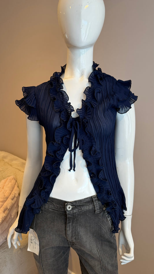 5 Blue meshed top
