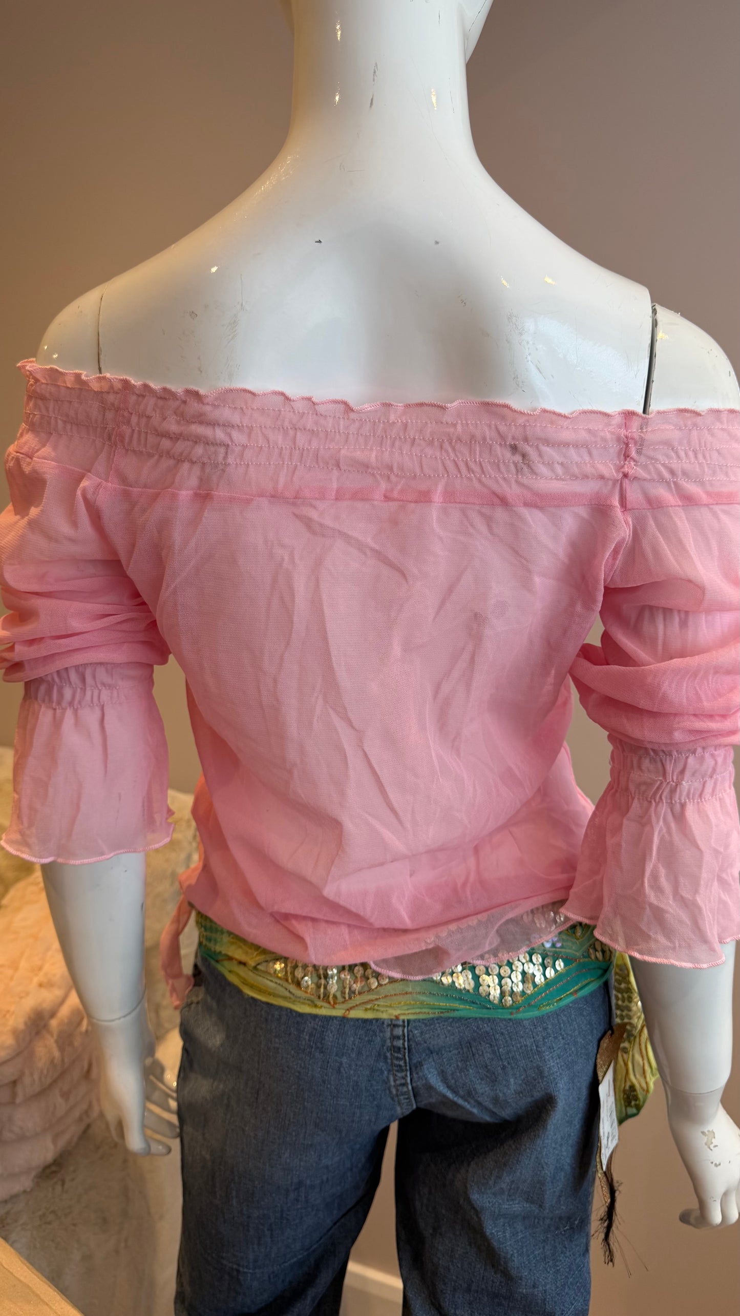 4 Pink mesh top