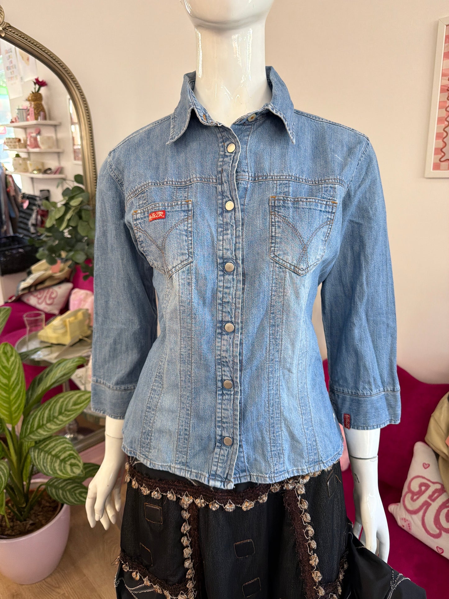 437 Denim shirt button up