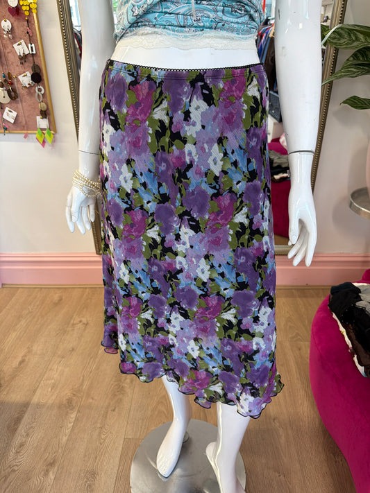 505 purple floral skirt