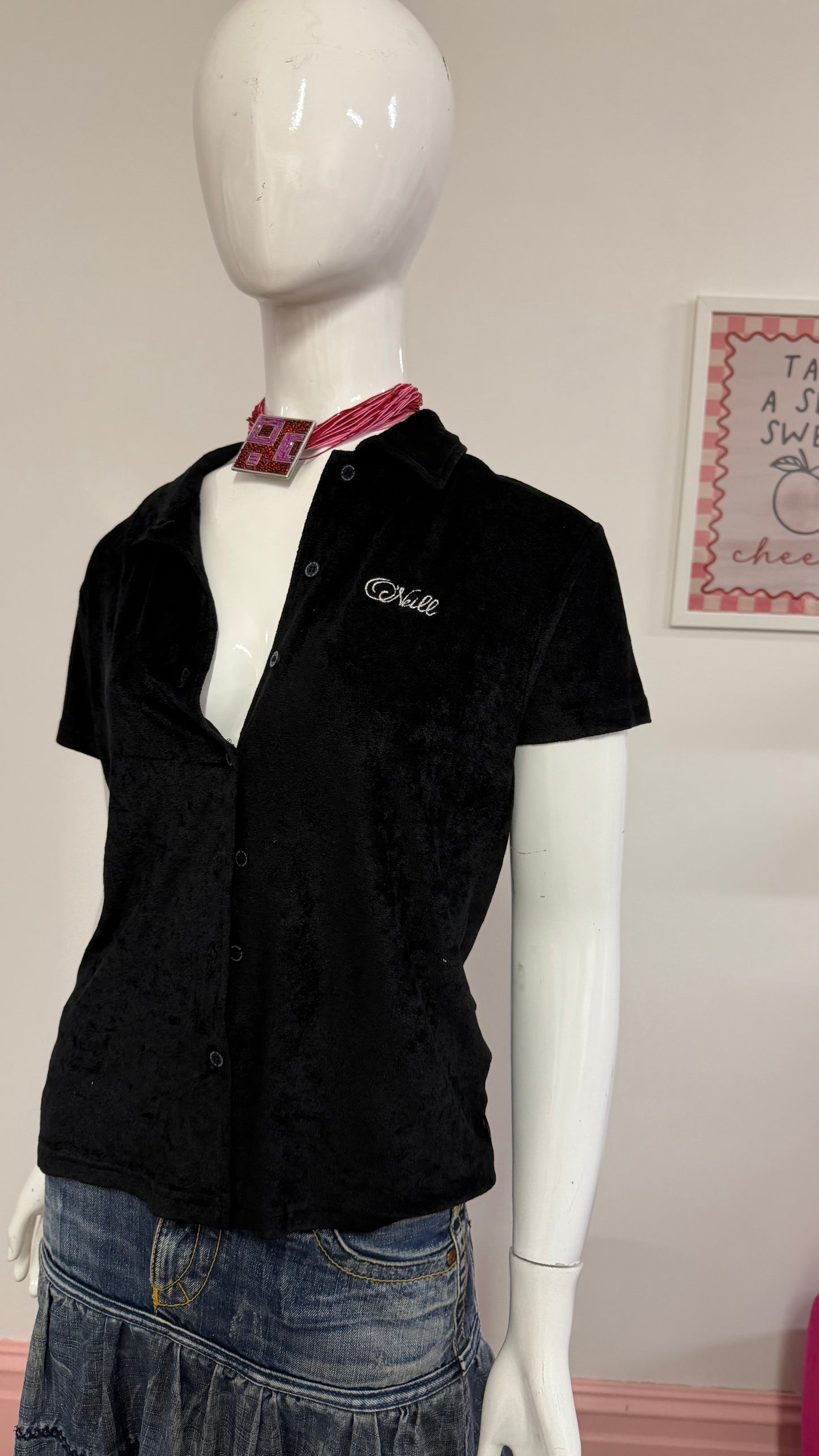 124 Black velvet shirt