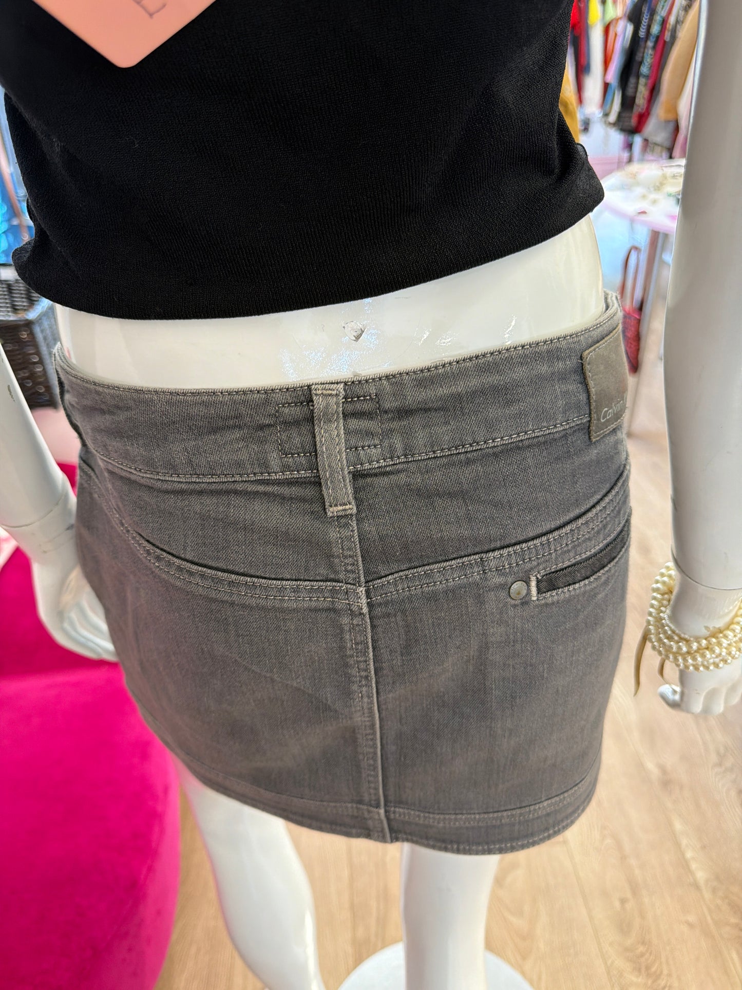 533 Calvin Klein grey denim skirt