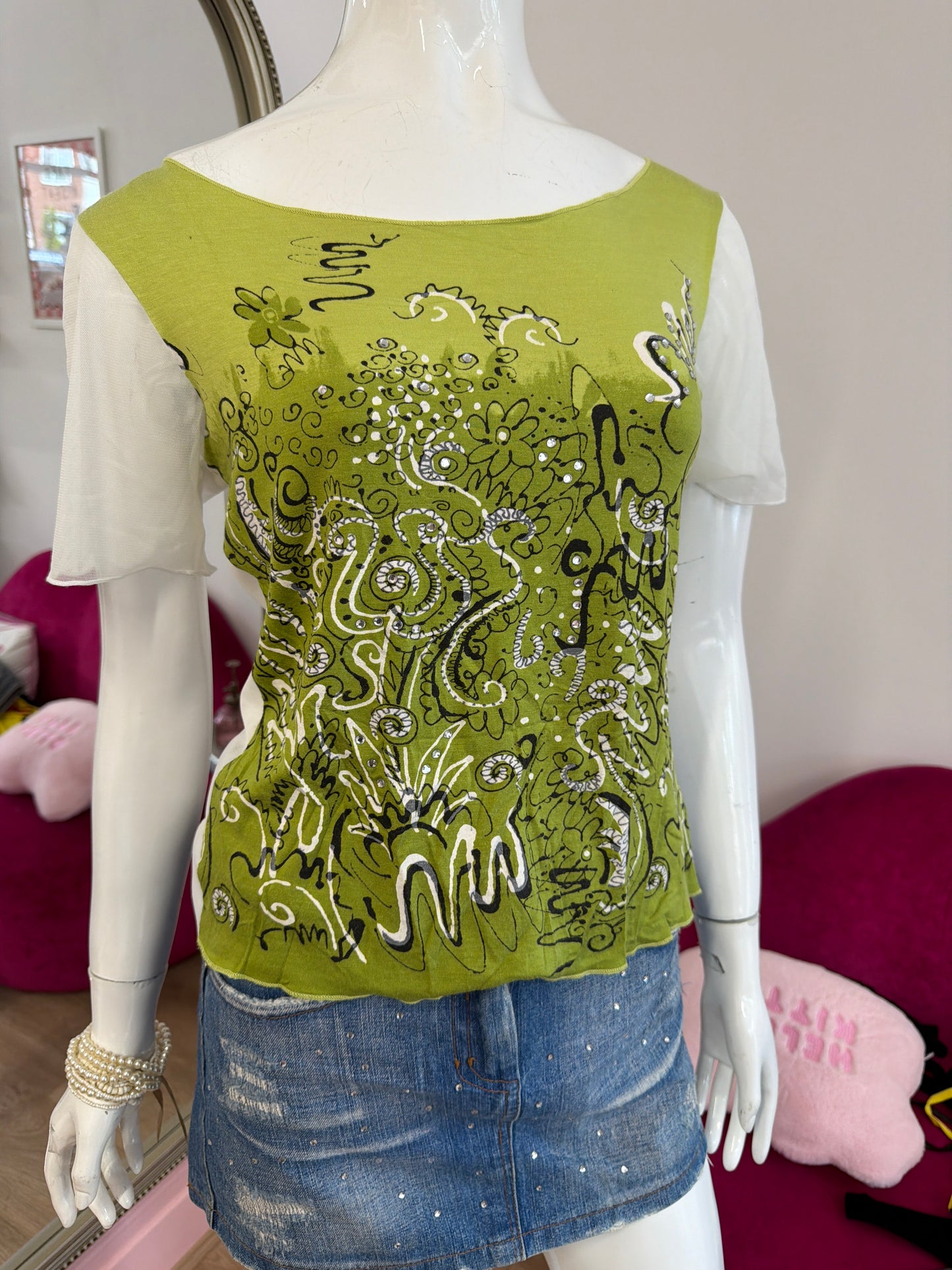 521 Green t shirt with mesh back