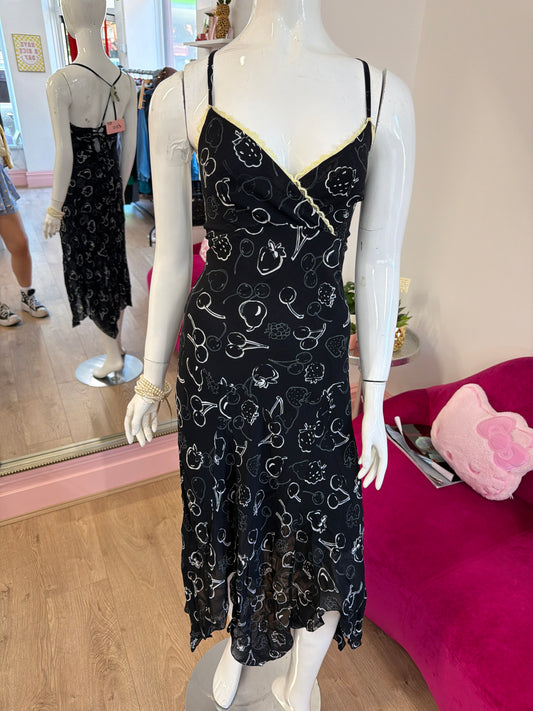 535 Black fruit dress