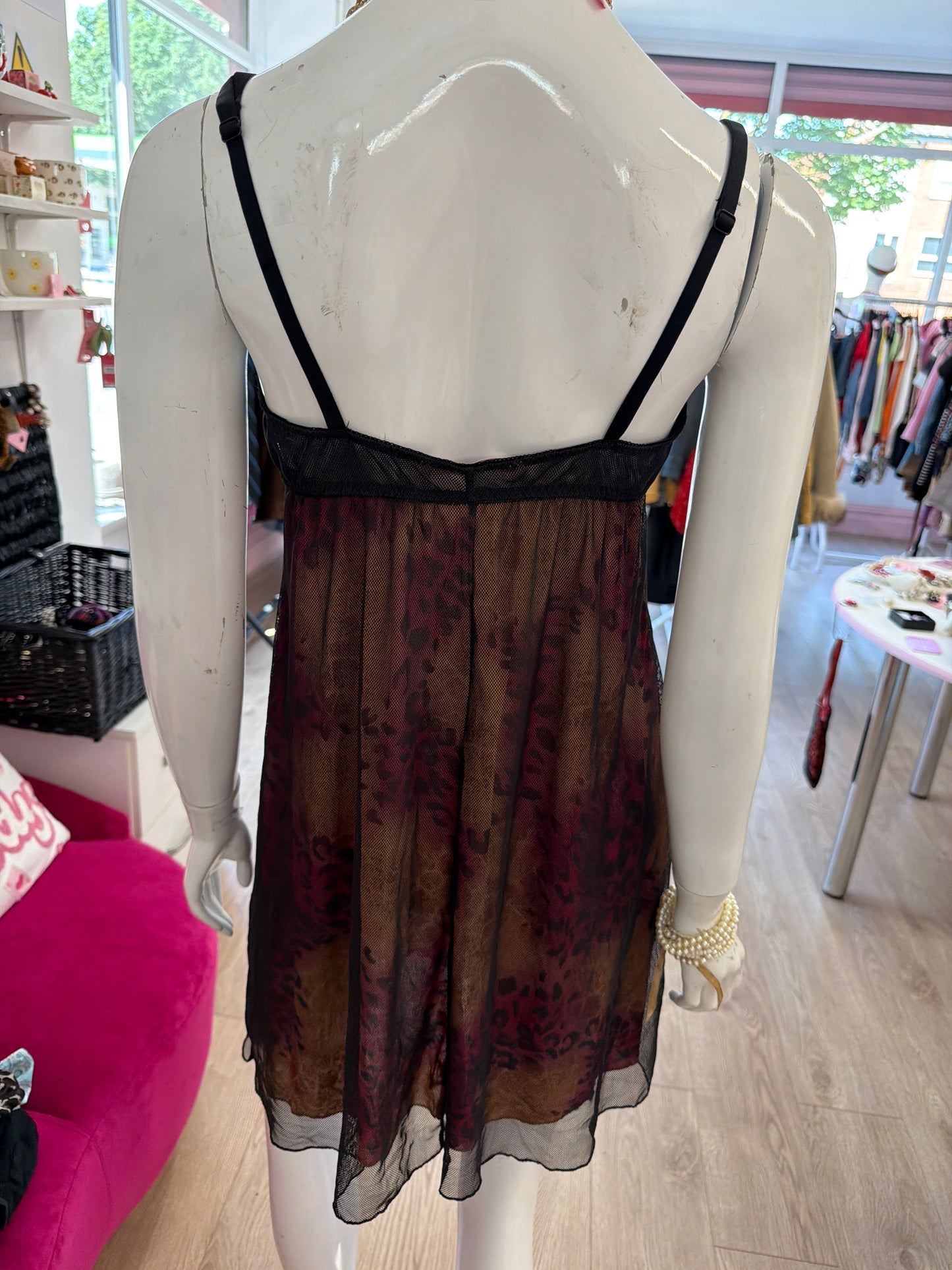 524 Leopard dress with mesh over Victoria’s Secret