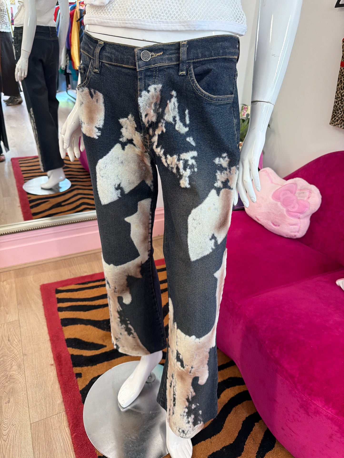 655 Cow print fur jeans Size 8