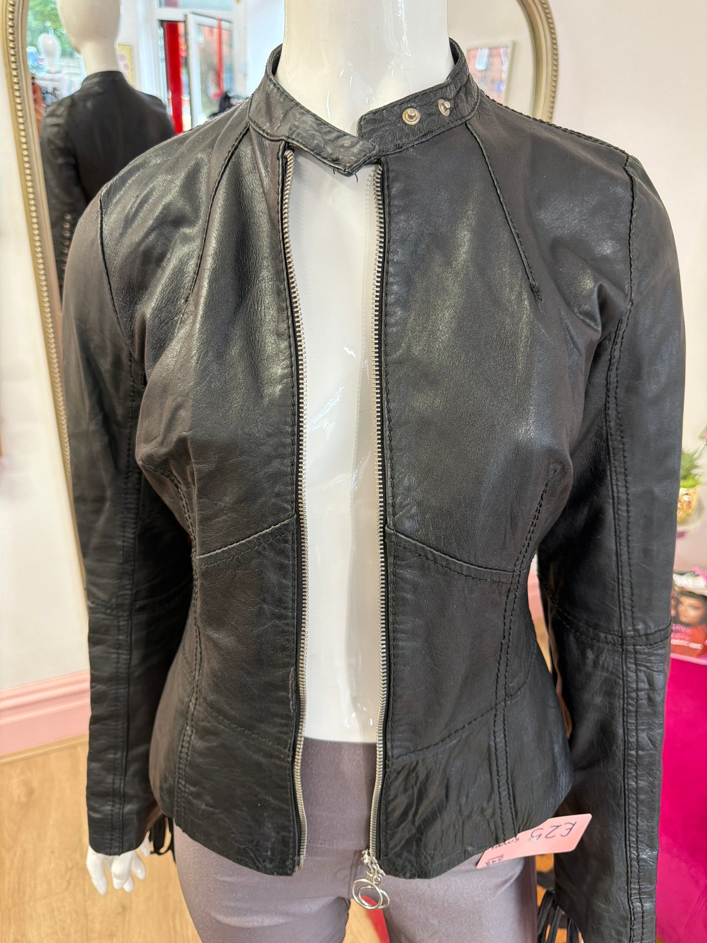 598 Black leather jacket