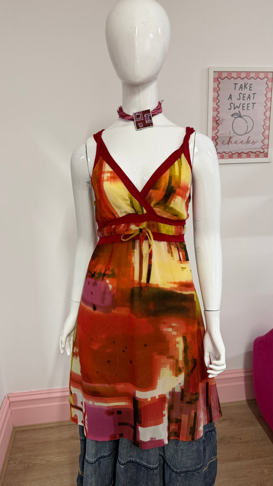 129 yellow orange dress