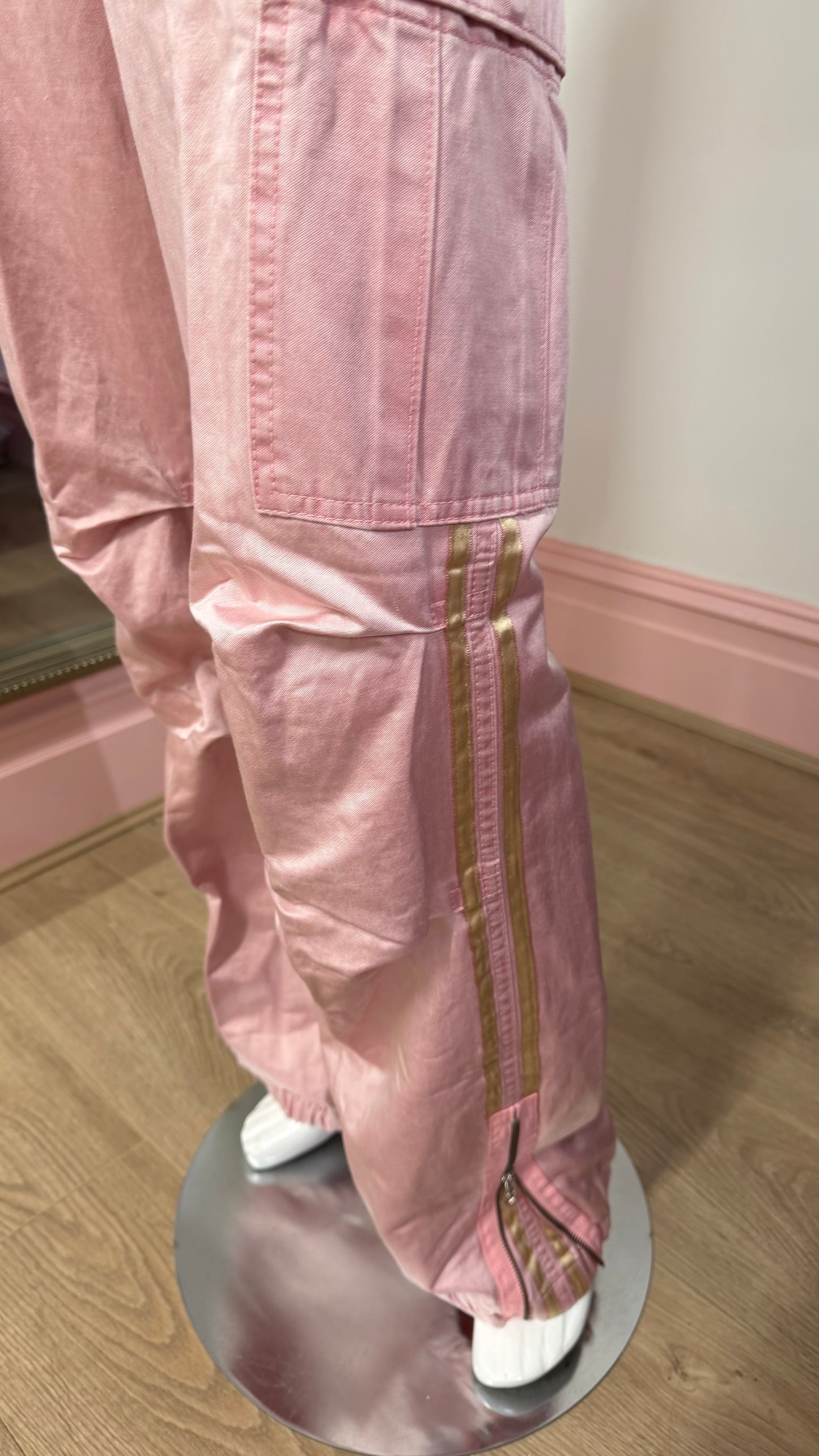 154 Pink satin style trousers