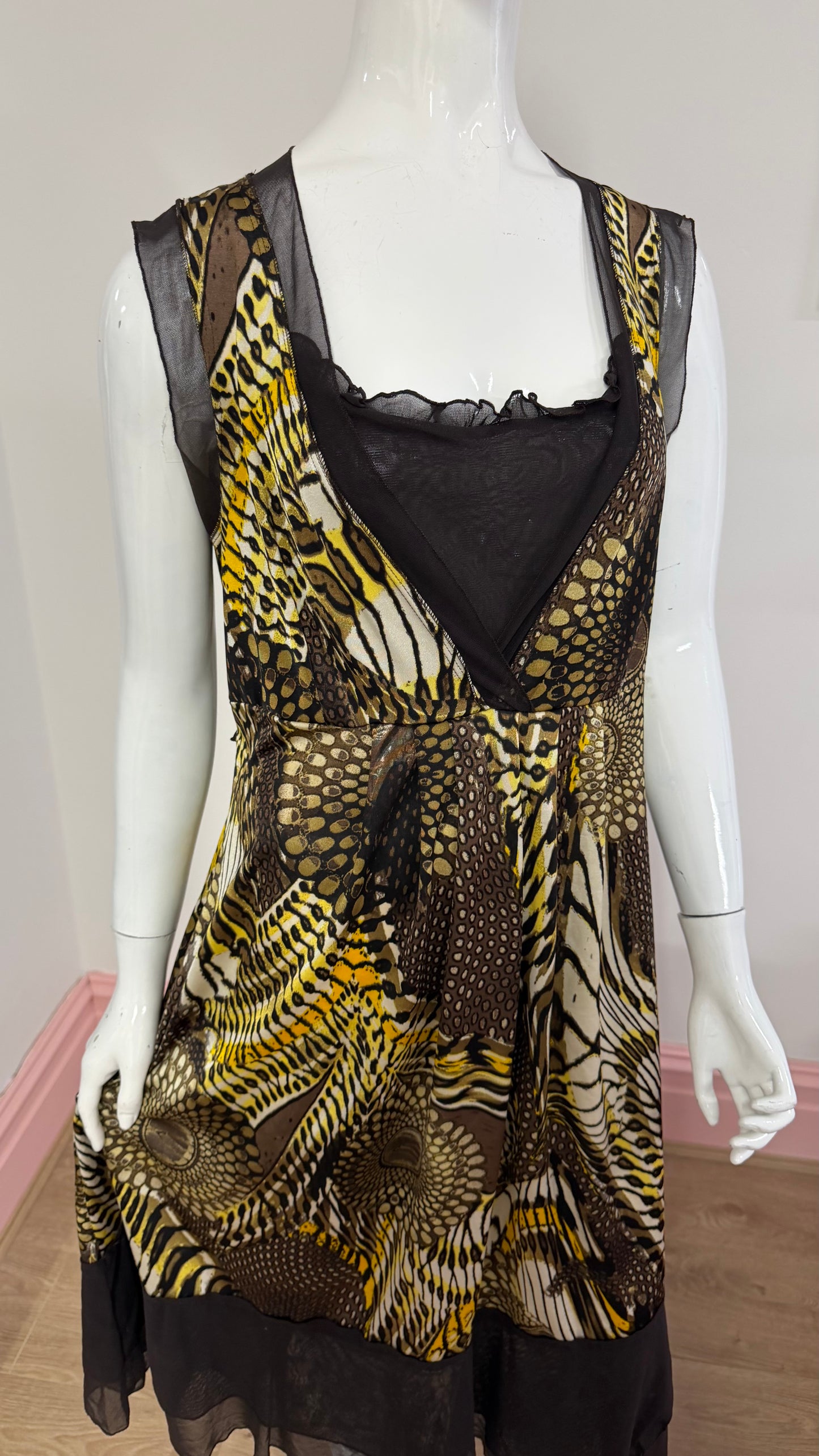 233 yellow brown dress