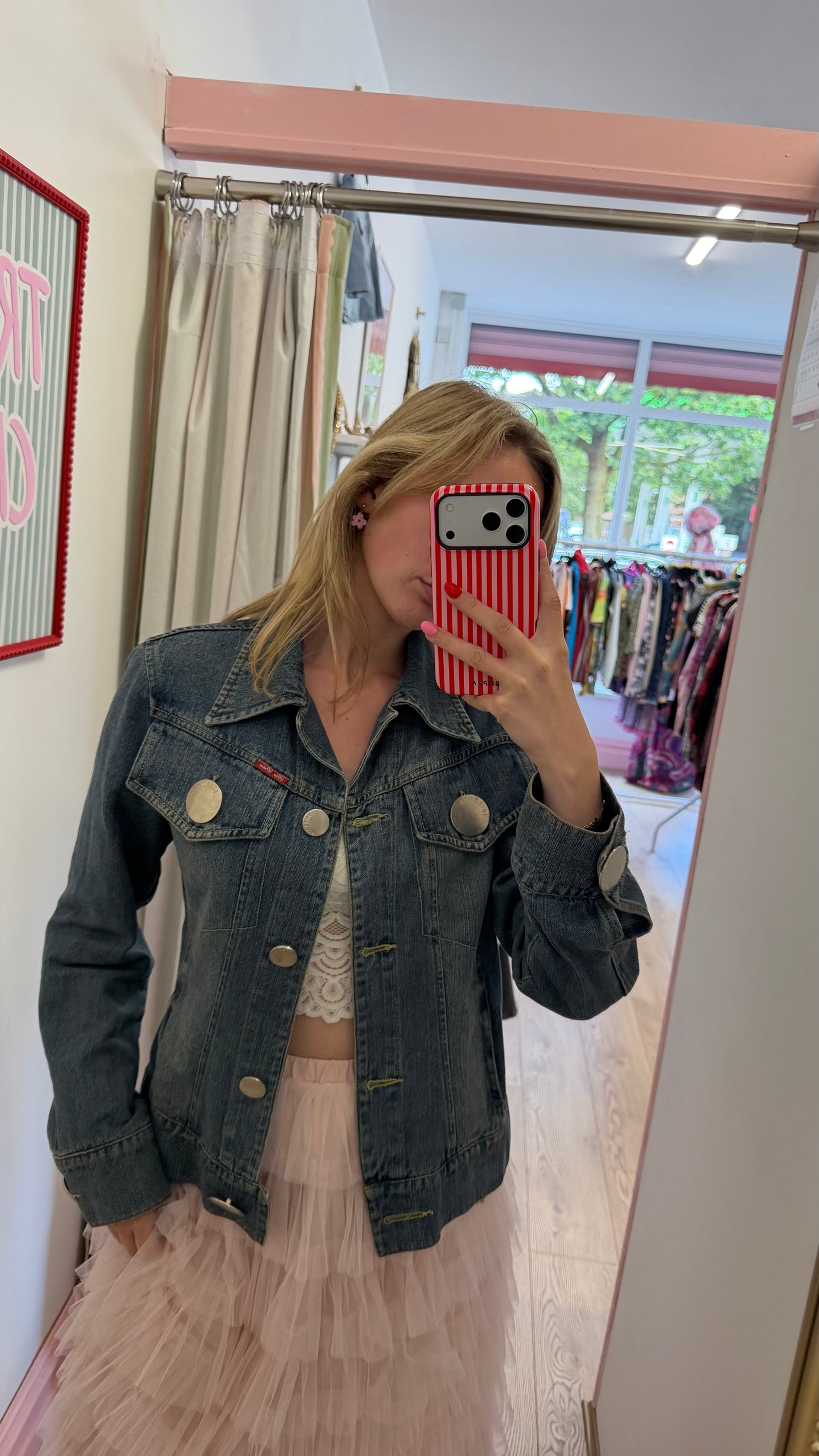 336 denim jacket with big buttons