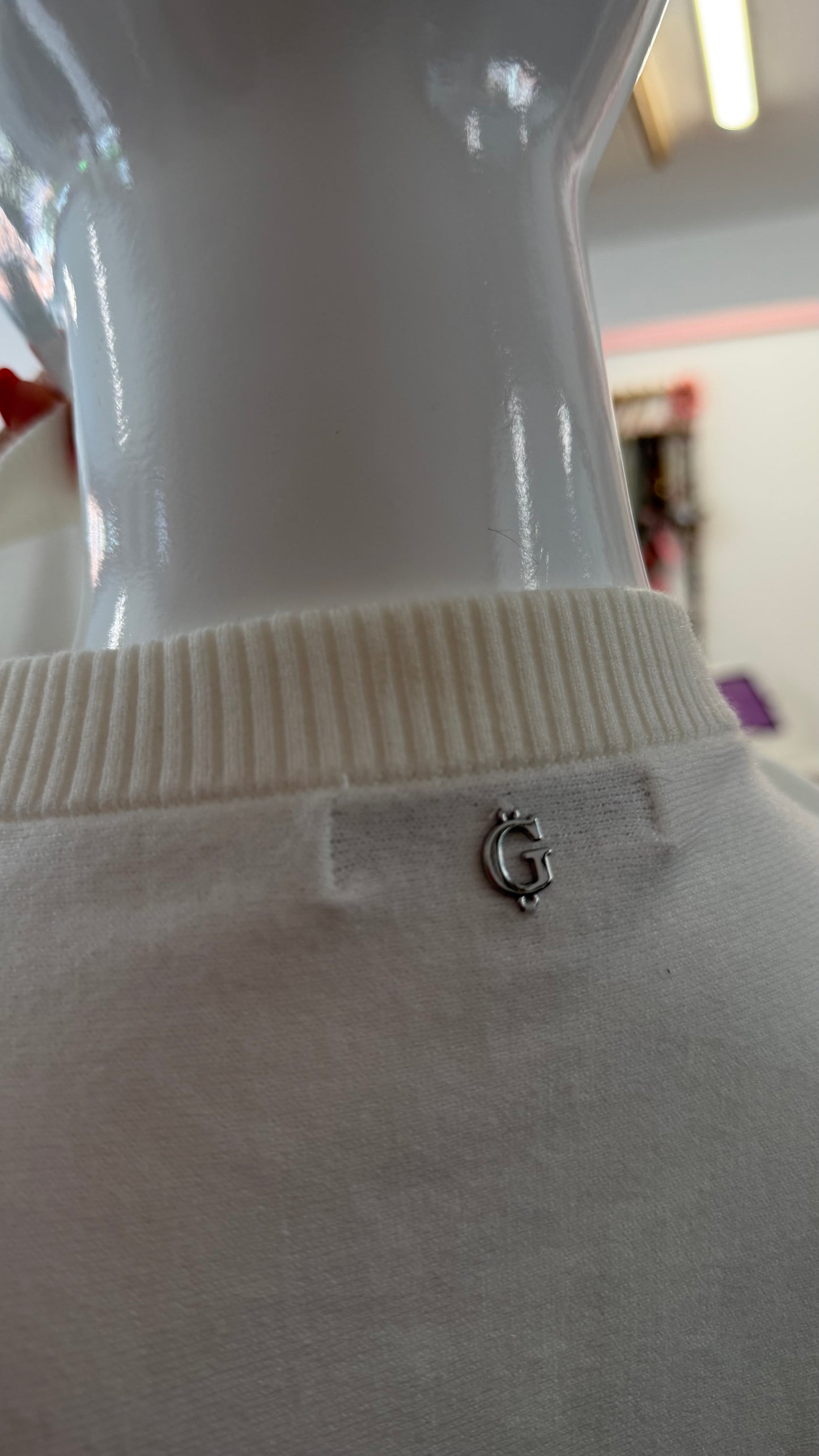 354 Guess jumper with rhinestone cuffs