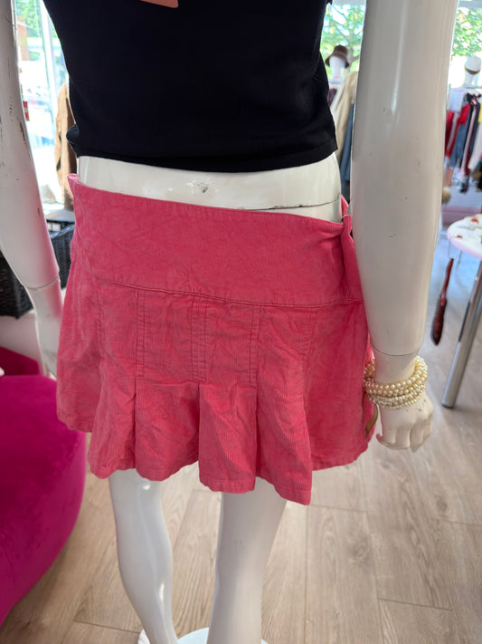 527 Pink corduroy mini skirt