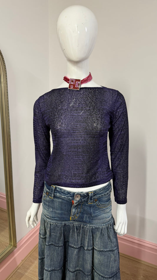 89 purple sheer top