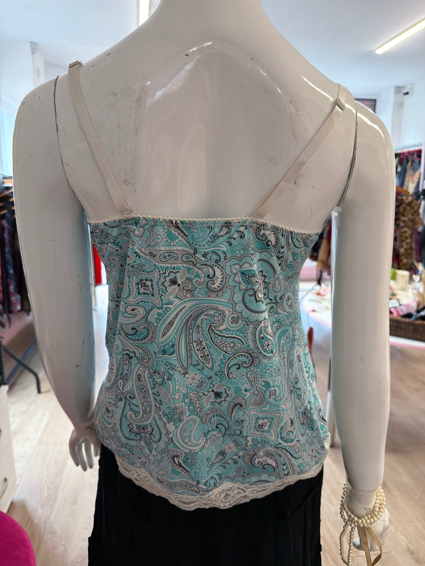 508 blue Paisley cami top