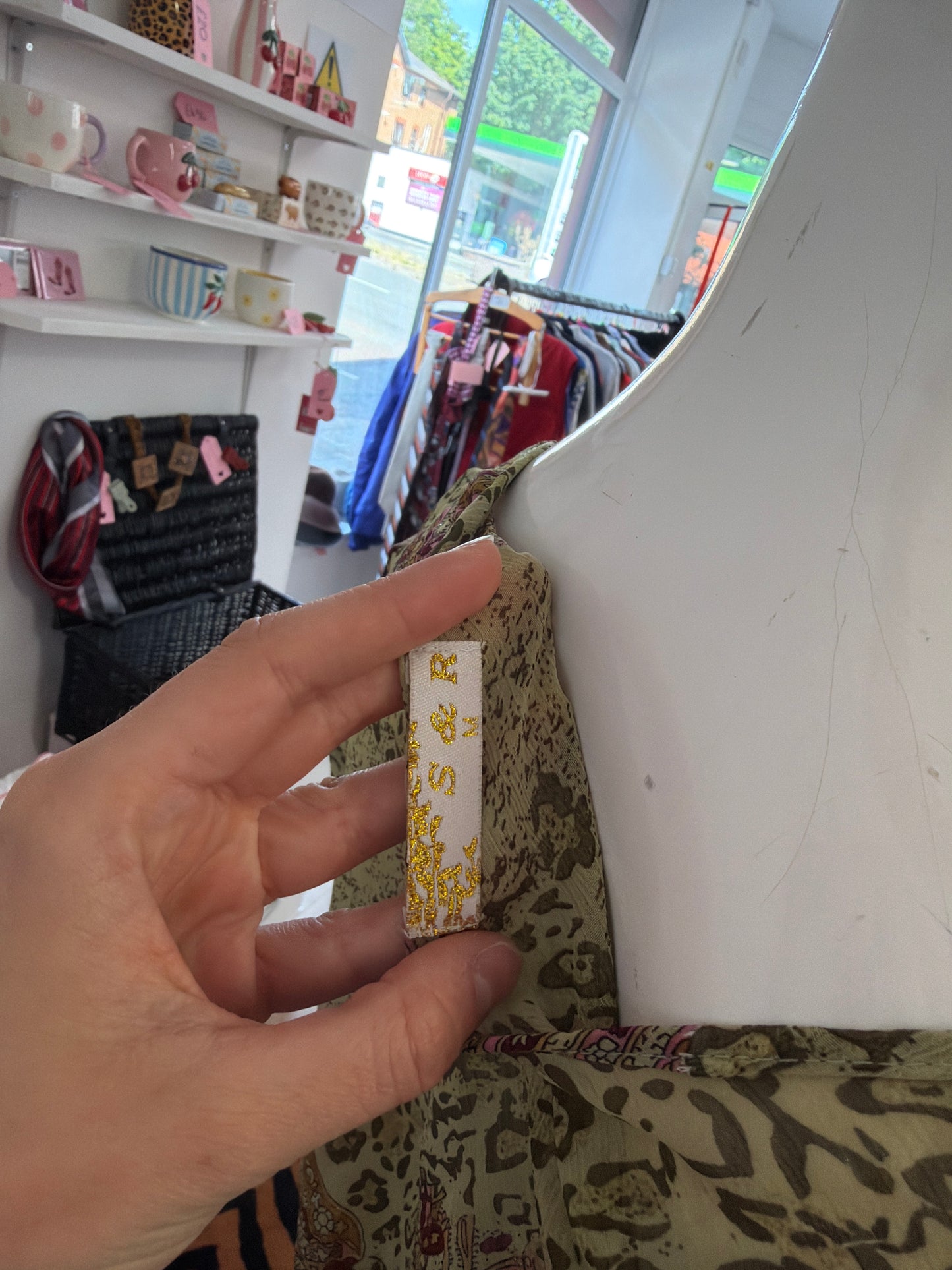 605 Green Paisley sheer shirt