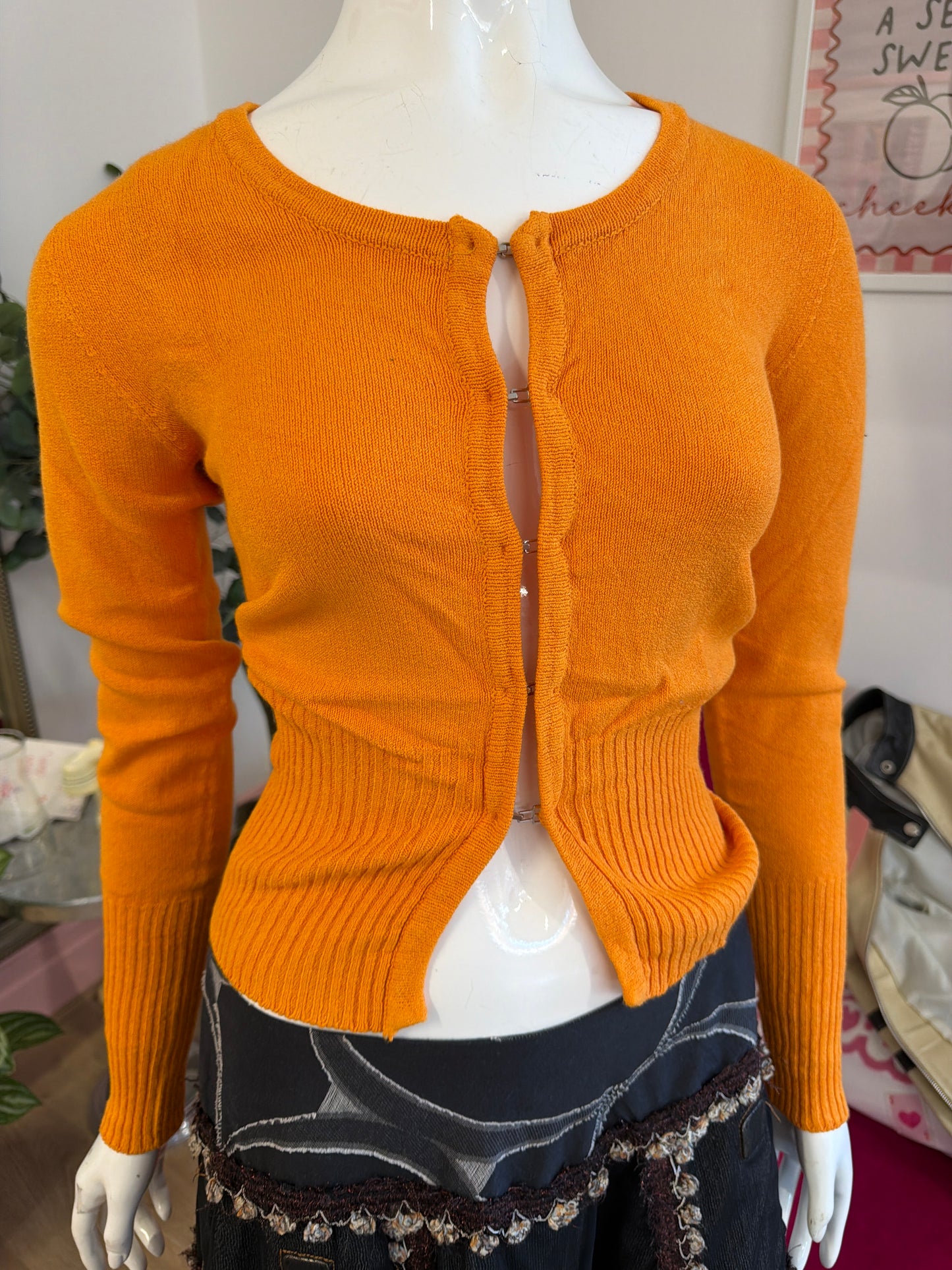 434 Orange knit cardy