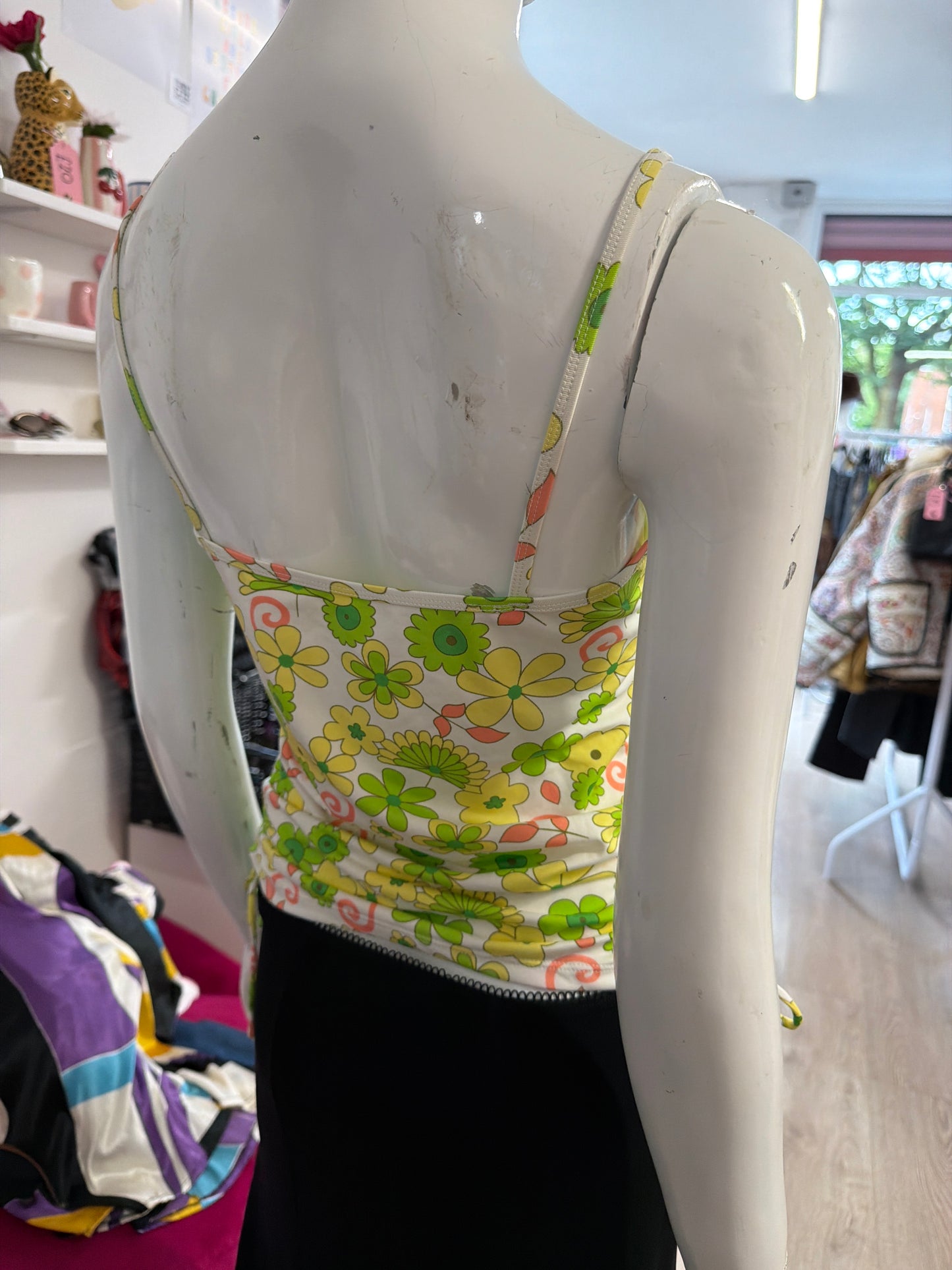 471 Green cami top side tie