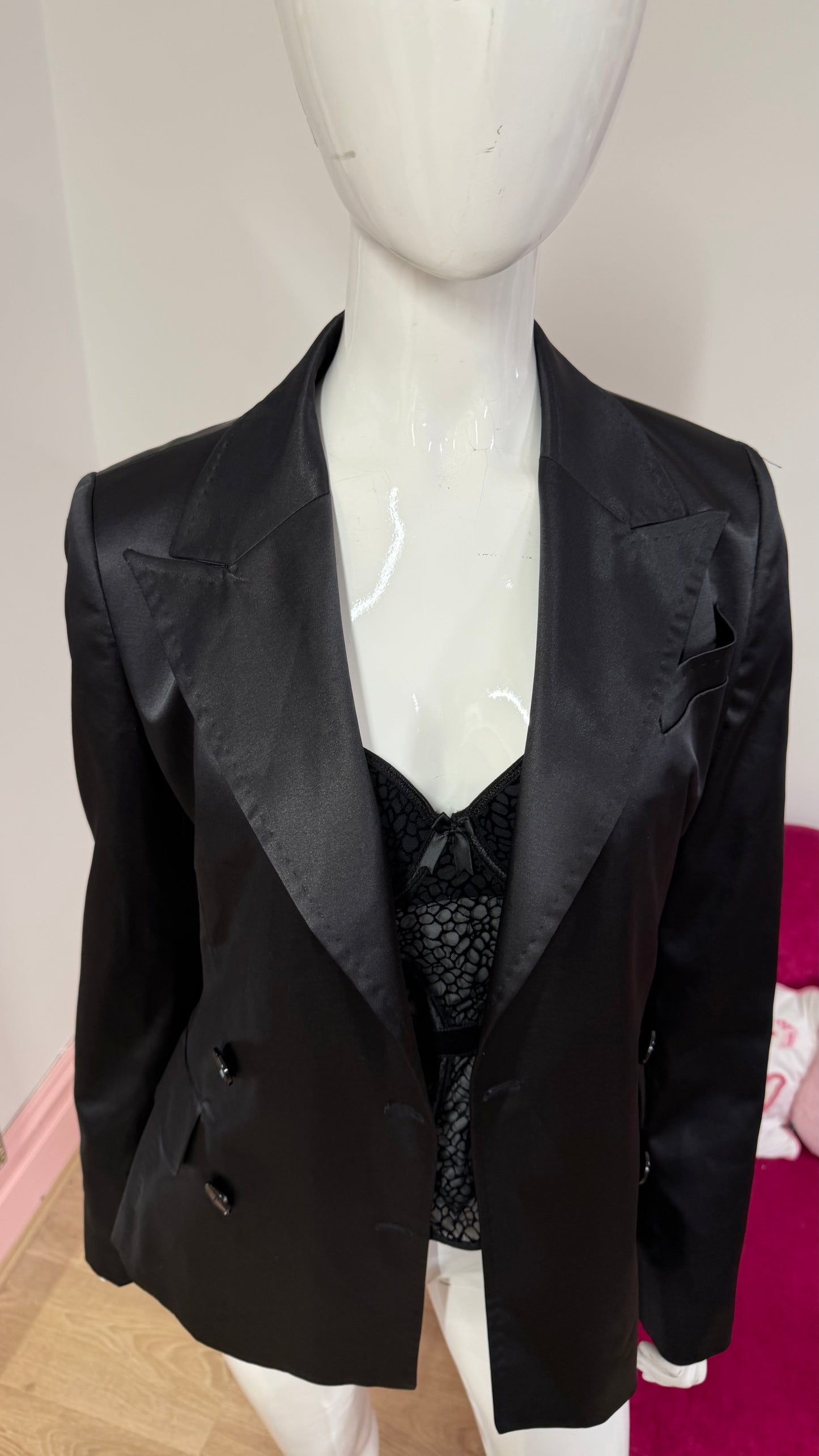 301 Motivi black satin suit jacket