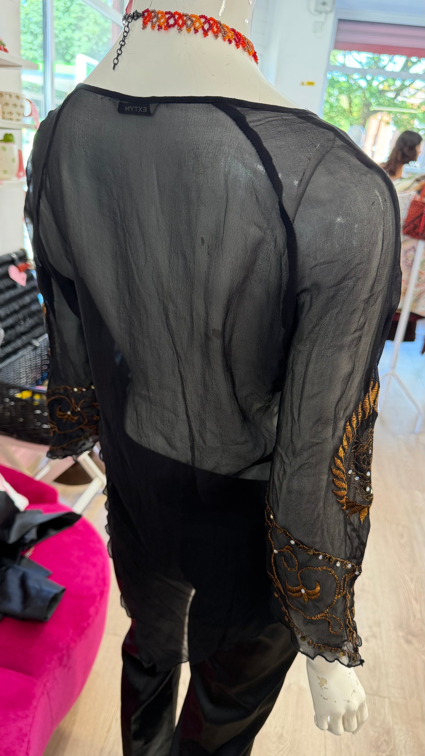 376 Black top with sequin detailing