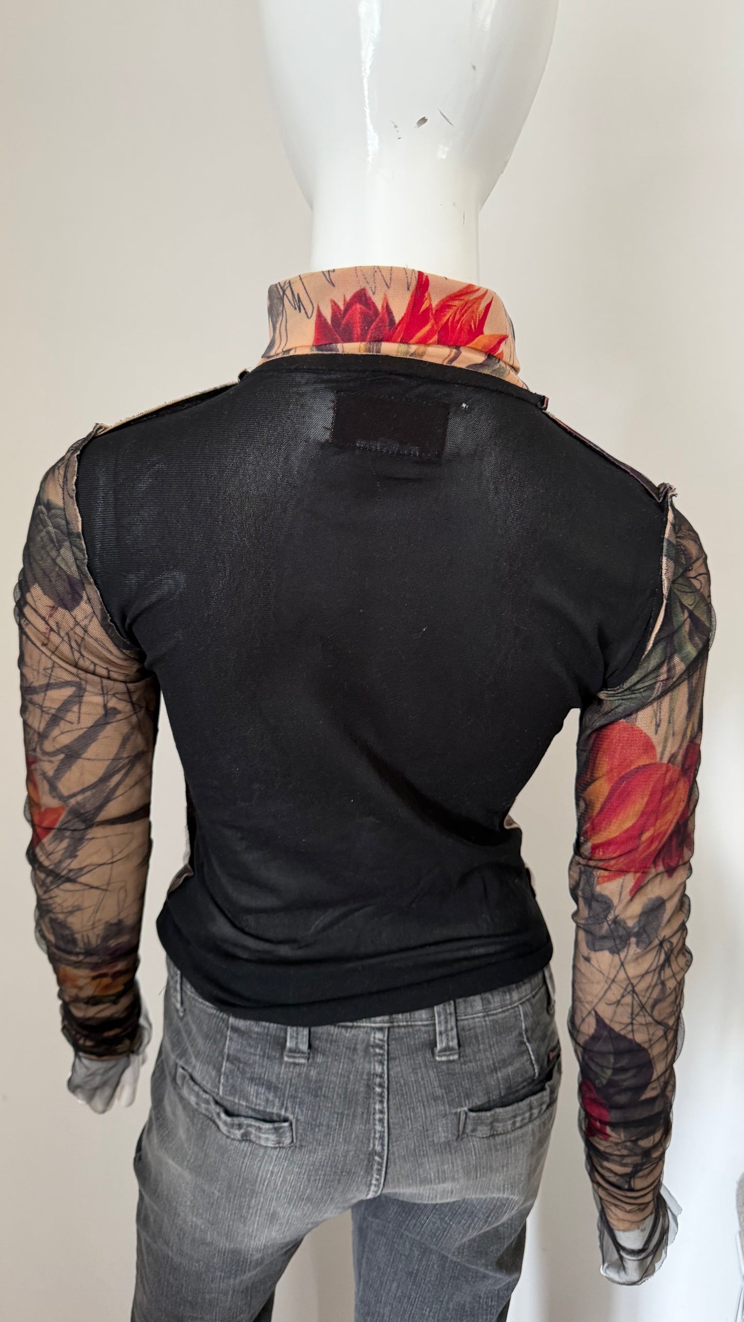 25 Mesh polar neck top
