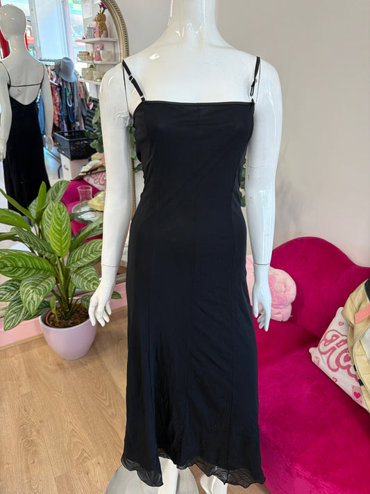 444 Pinko long black meshed dress