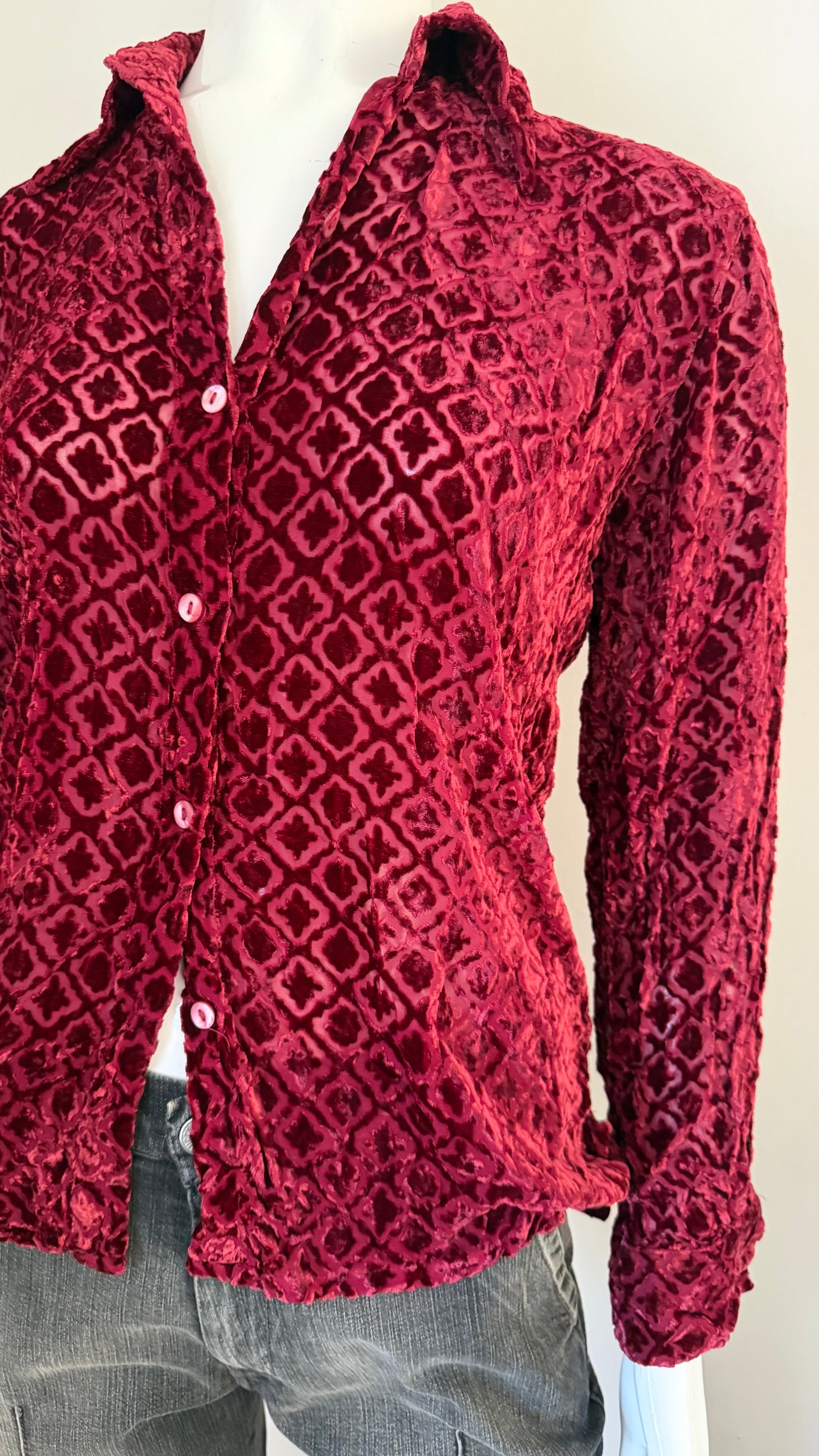 34 Red velvet shirt