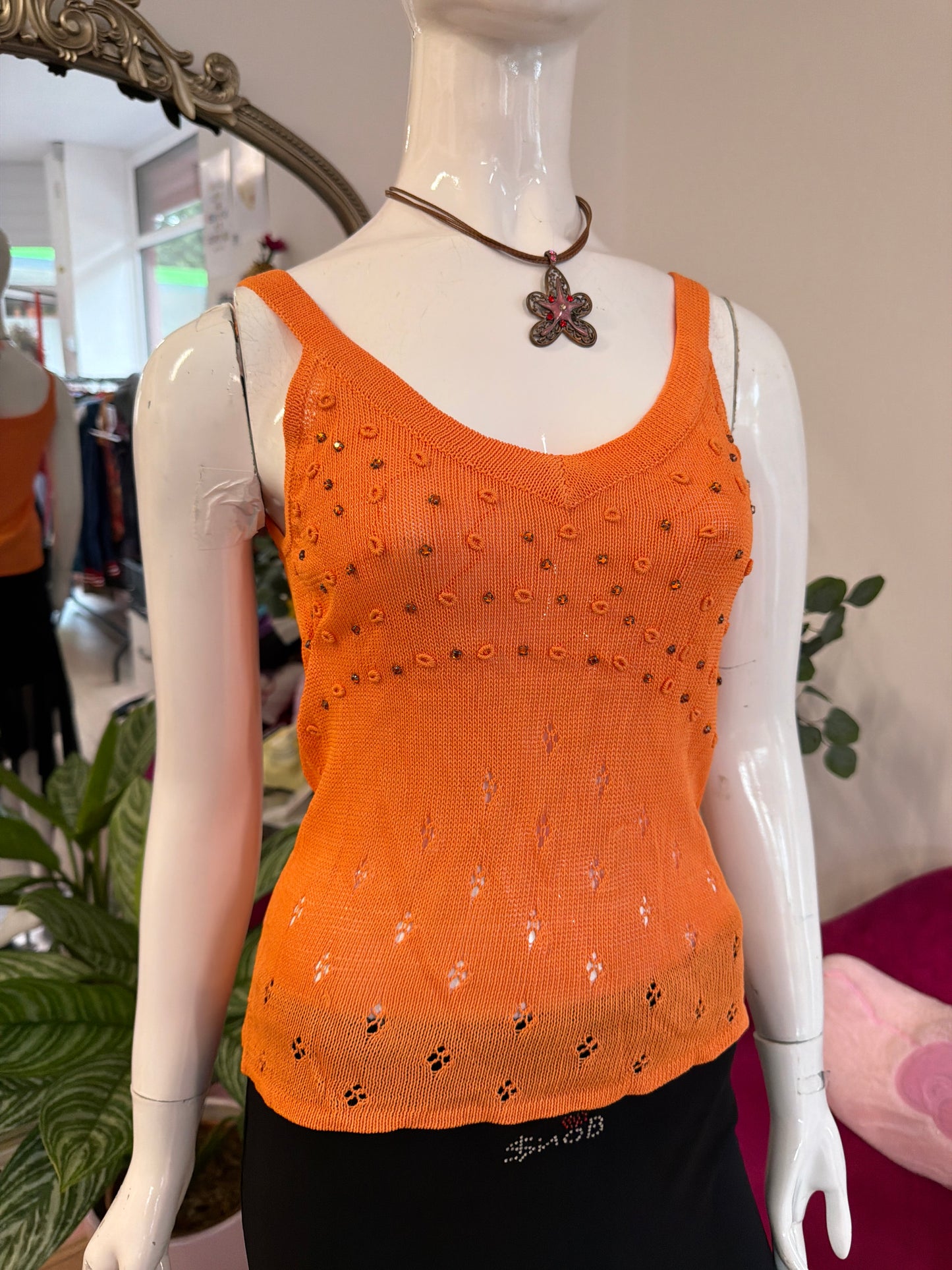 456 Orange knit cami