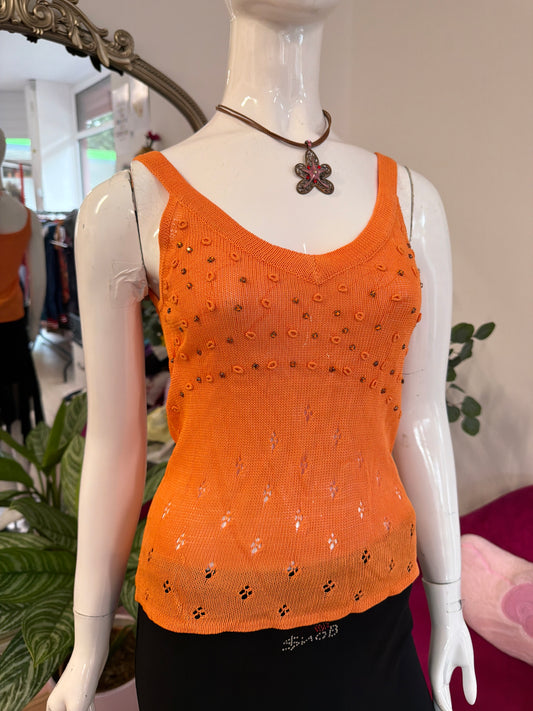 456 Orange knit cami