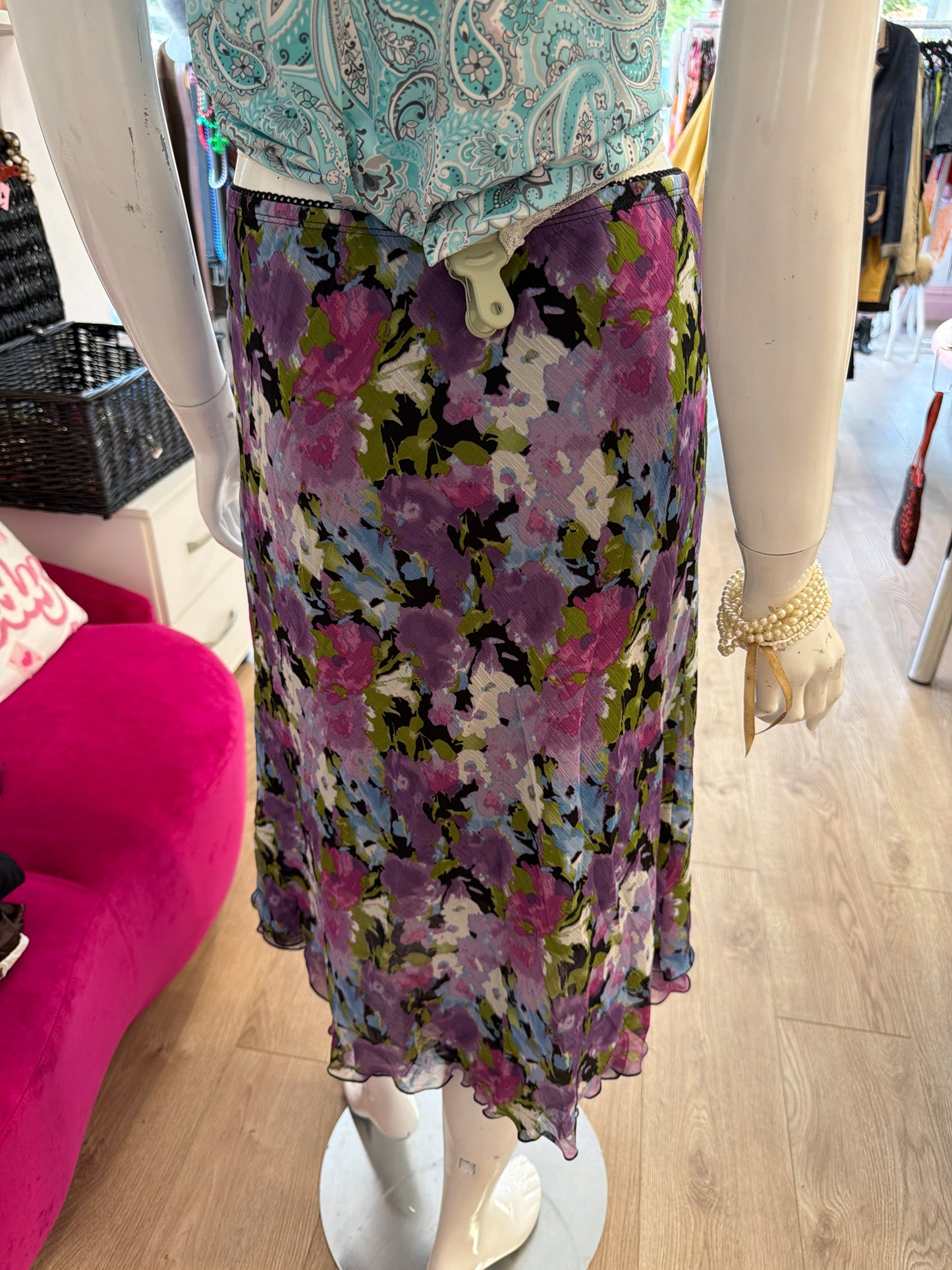 505 purple floral skirt