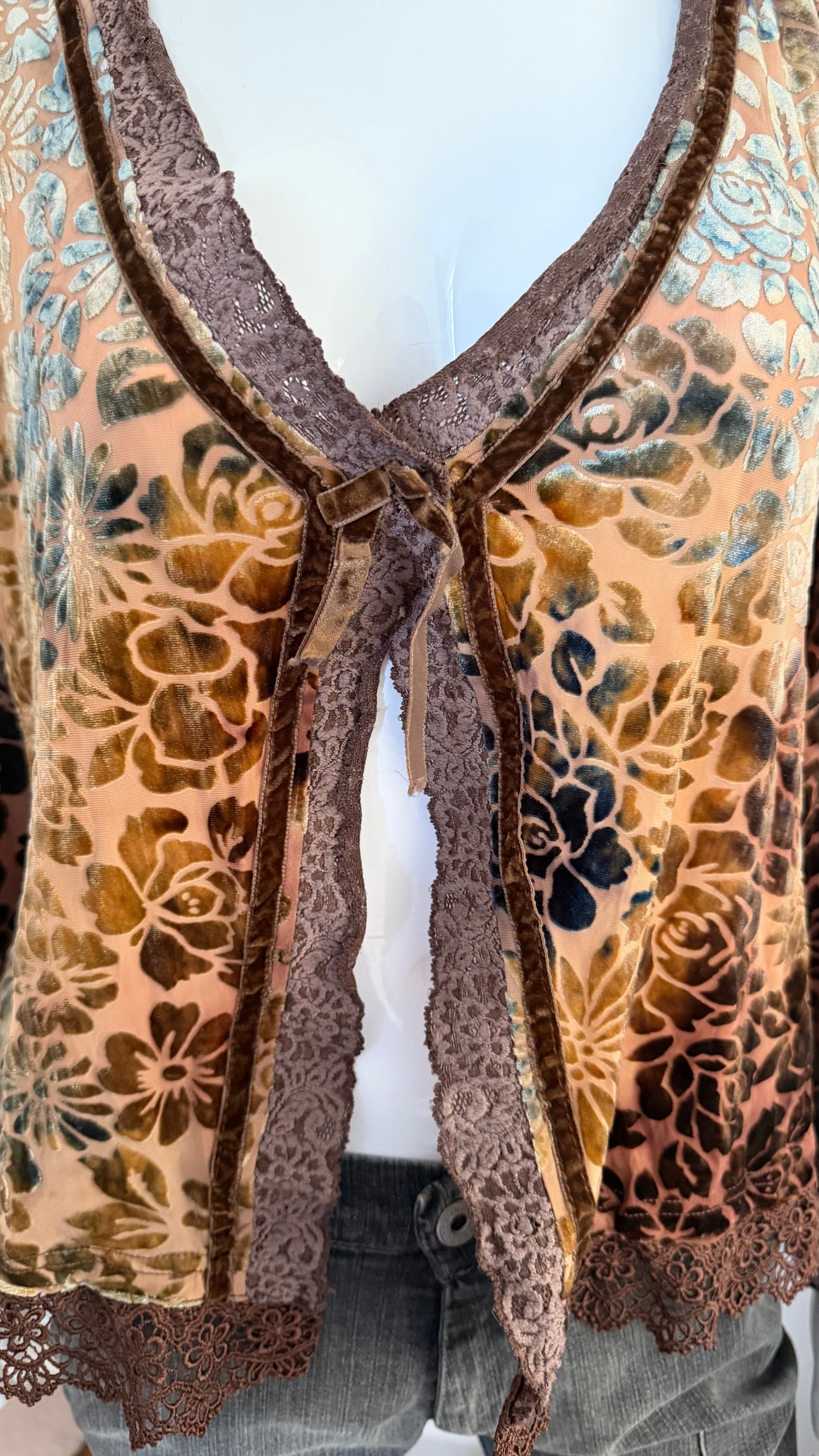 37 Brown velvet top